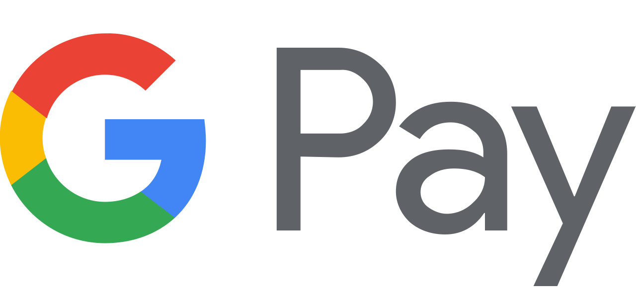 Google Pay logo featuring a multicolored G and the word "Pay" in gray.