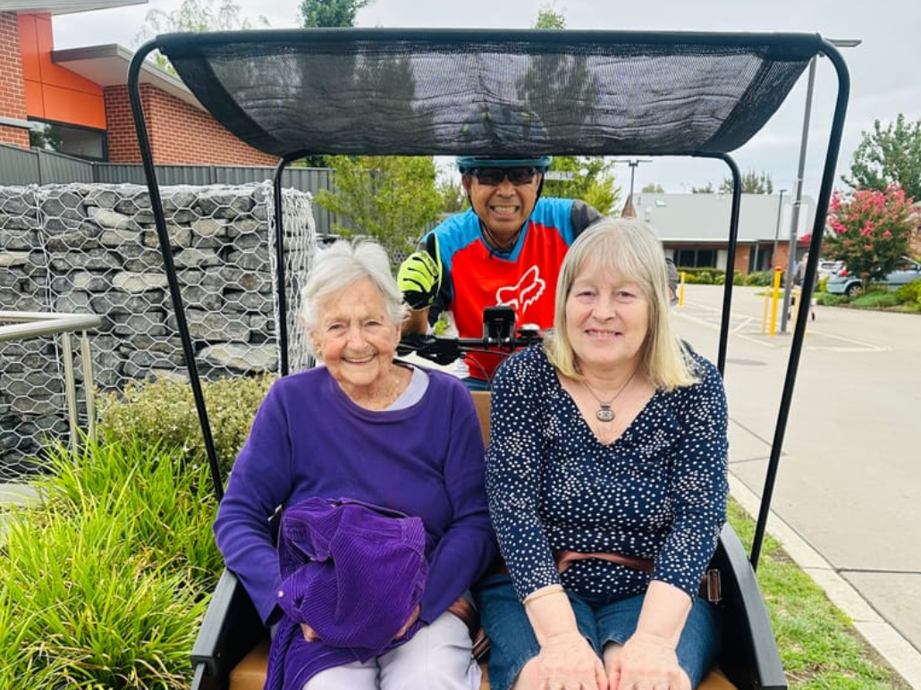 Cycling Without Age at Amala – Bringing Joy, Connection, and Fresh Air