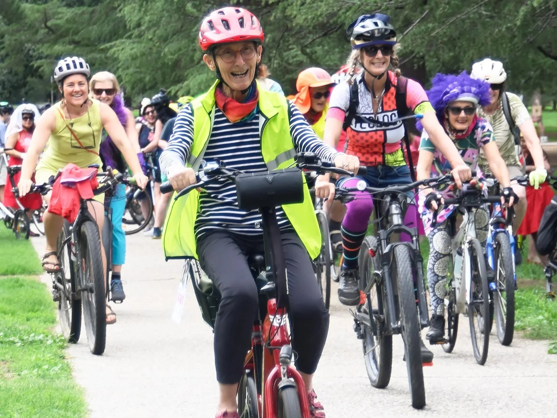 Canberra riders taking part in a Pedal Power community ride
