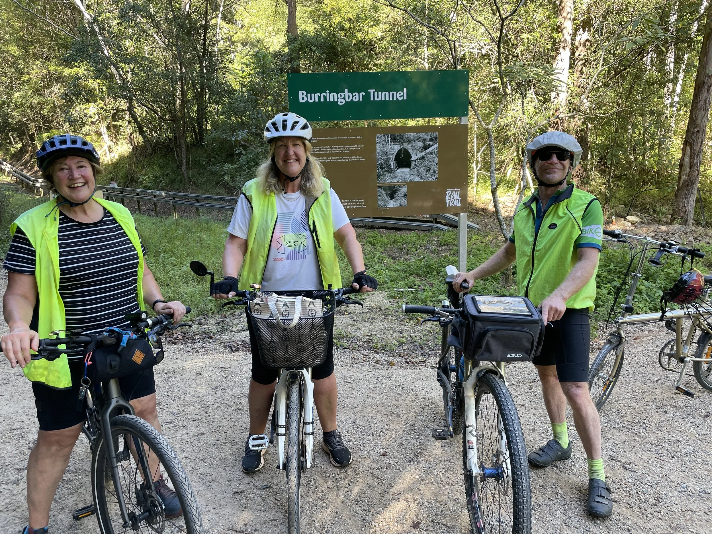 Pedal Power members exploring a rail trail on a cycling tour