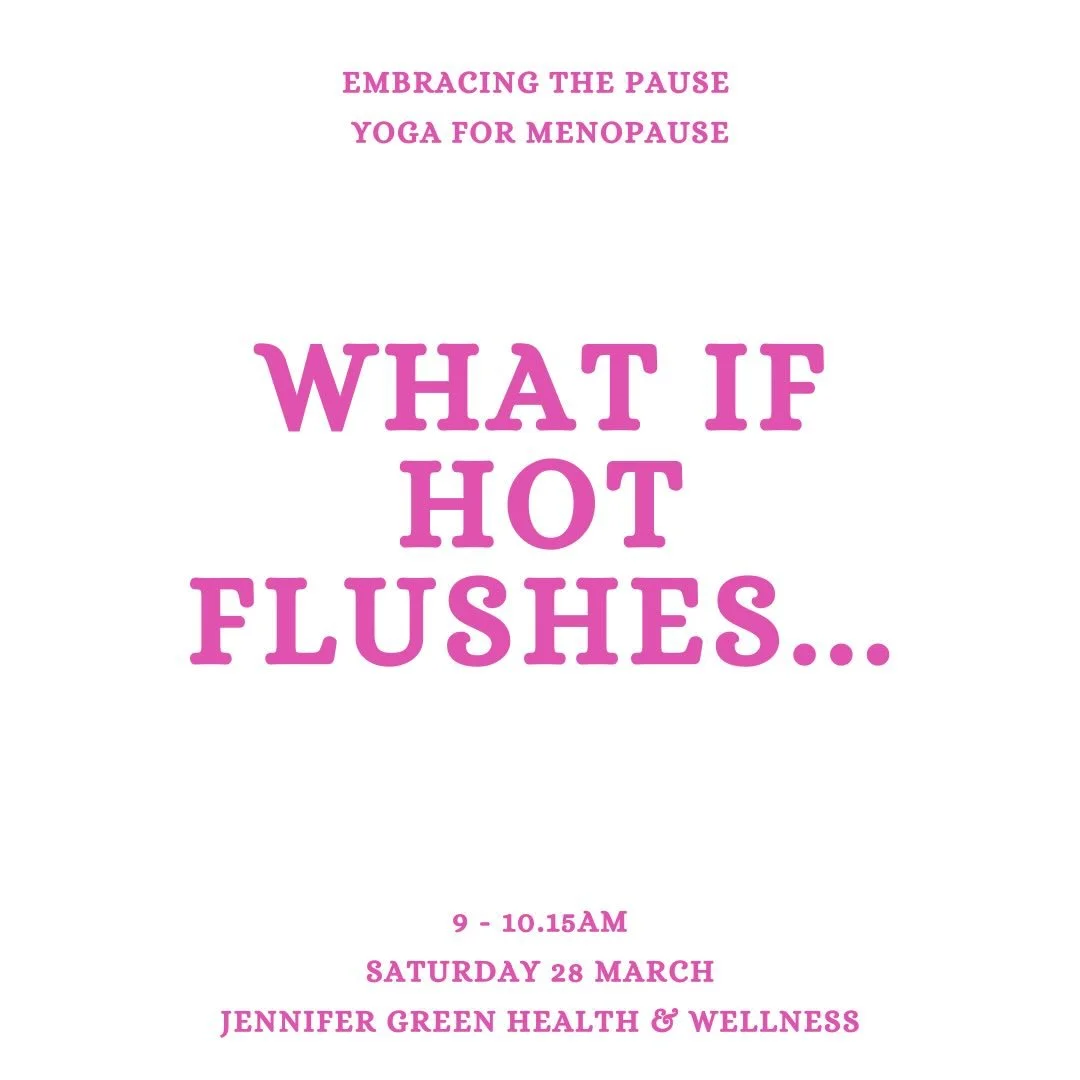 Saturday 28 March
9.00 - 10.15AM
&pound;15 (See website to book - link in bio).
Jennifer Green Health &amp; Wellness
.
The theme for this Saturday&rsquo;s Meno Yoga class is: Cooling Hot Flushes 🌊.
.
Many of us will experience hot flushes as we go t