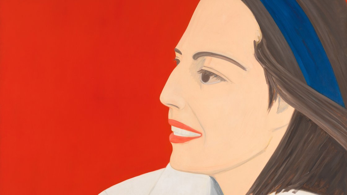 Alex Katz The Red Smile 1963 Oil on canvas. 200 × 292 cm Whitney Museum of American Art.