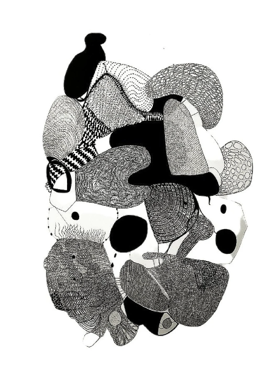 Connections #40,2023,freehand ink drawing on Arche acidfree 300lb watercolor paper, 147.32 x 107.95 cm