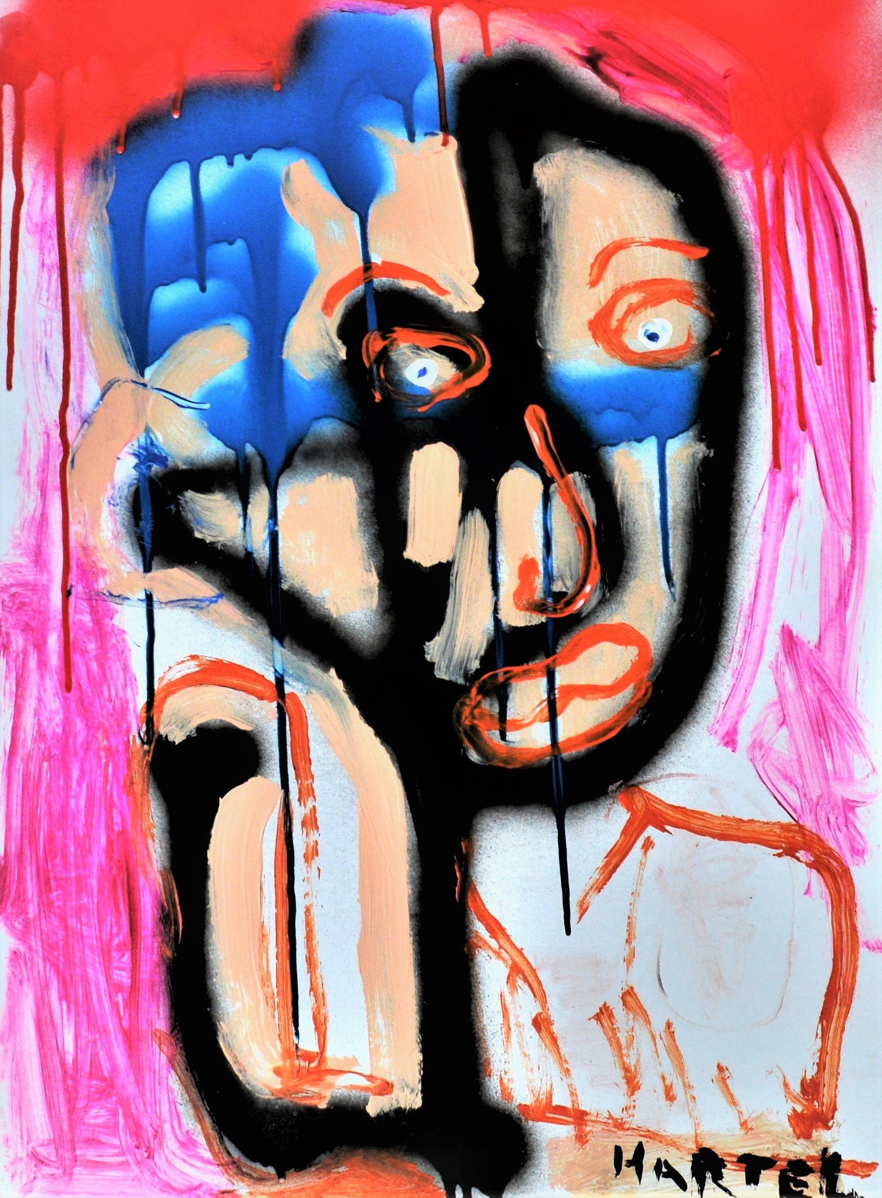 Resist Displacement, 2021.   Mixed media on board, 61x46 cm
