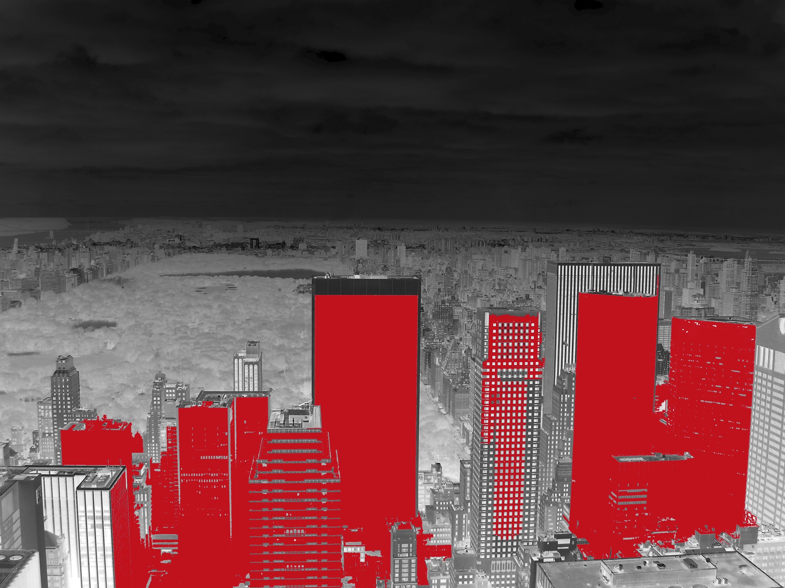 Central Park red 2010 digital photography 80x100