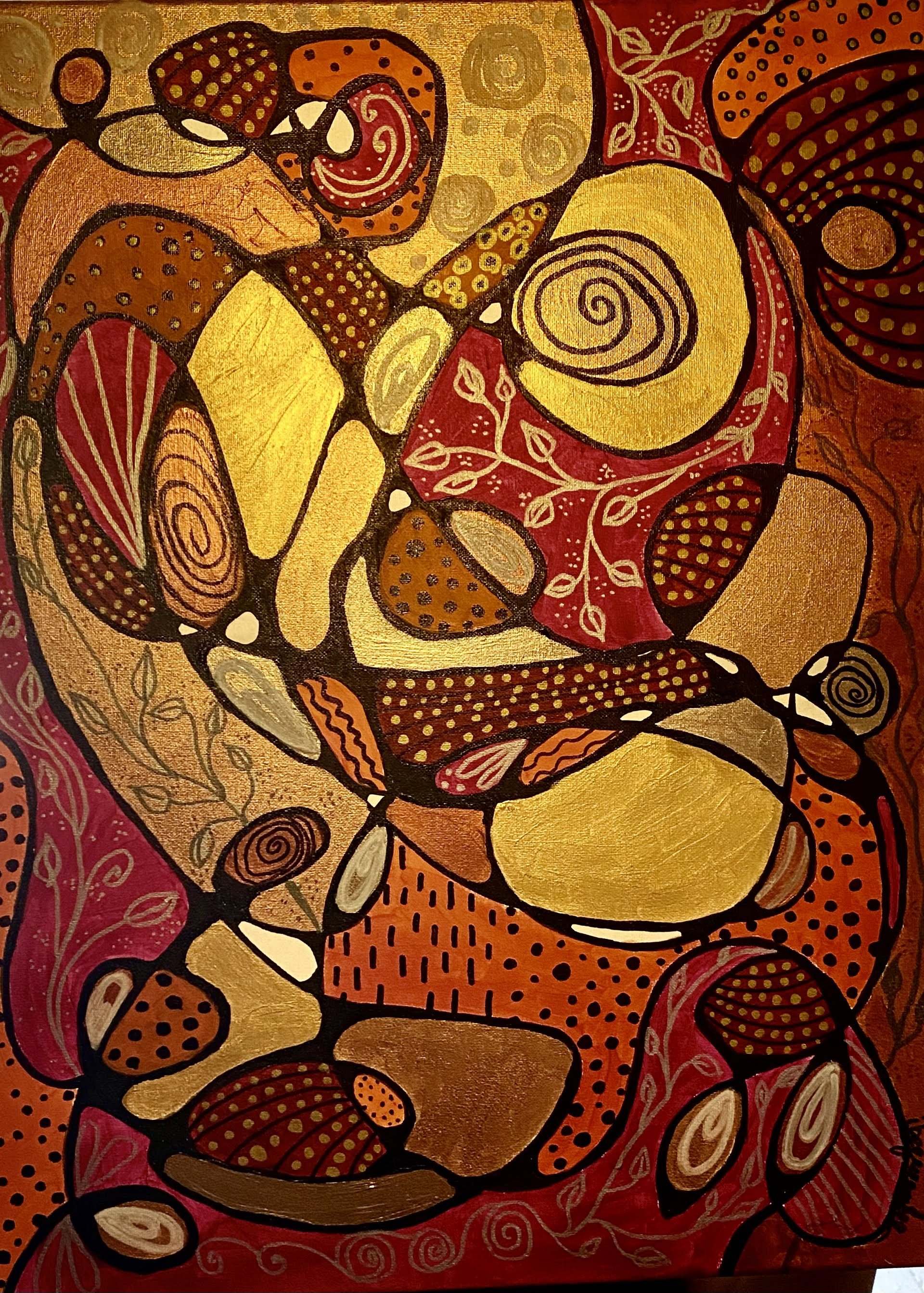 Golden Puzzle 2024 Acrylic on canvas 45.72 x 60.96 cm