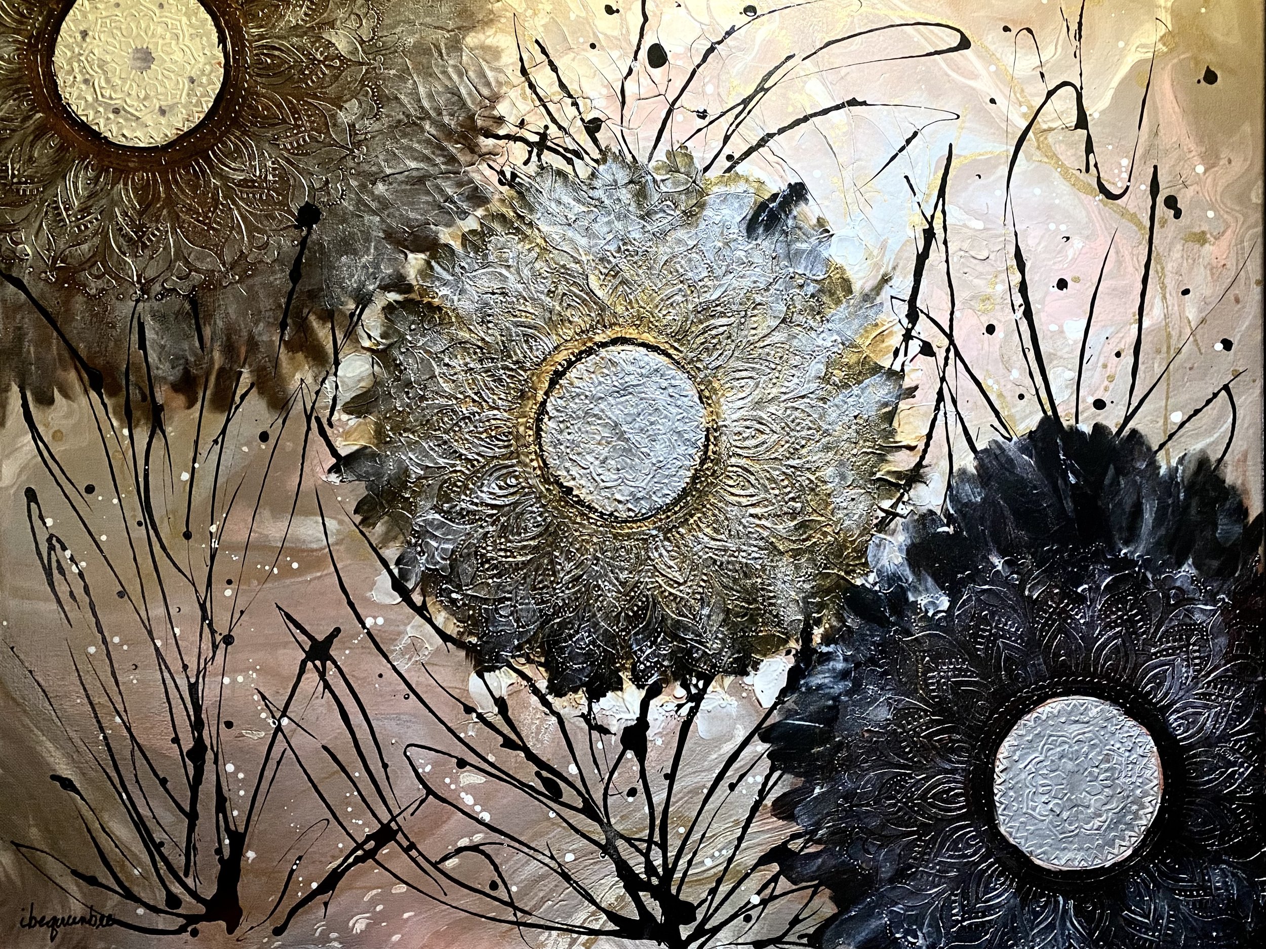 Gifts of Gold, Frankincense and Myrrh 2024. Acrylic on canvas. 60.96 x 76.2 cm
