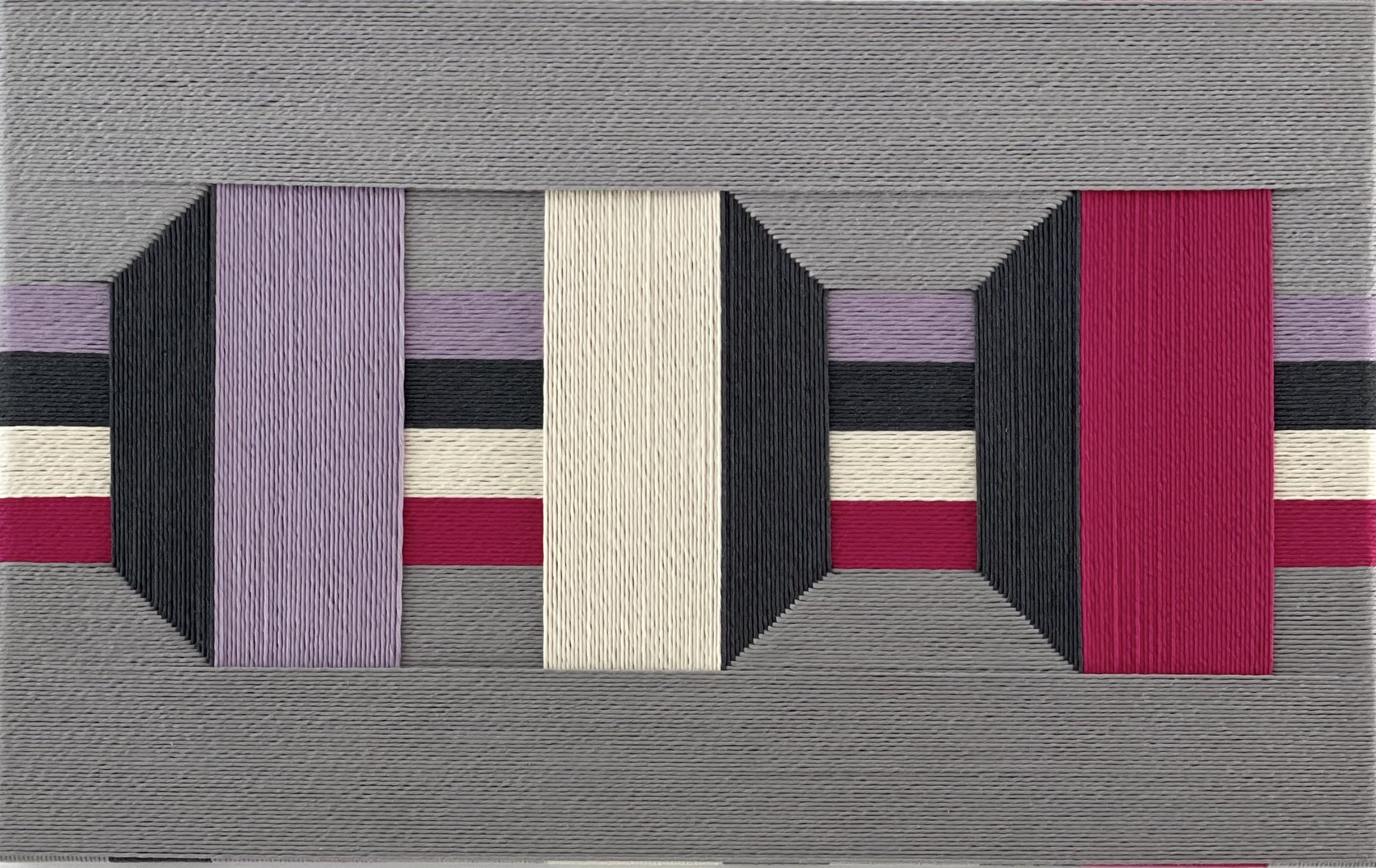 Perspectives, 2023, cotton thread on fir woof frame, 50x80cm