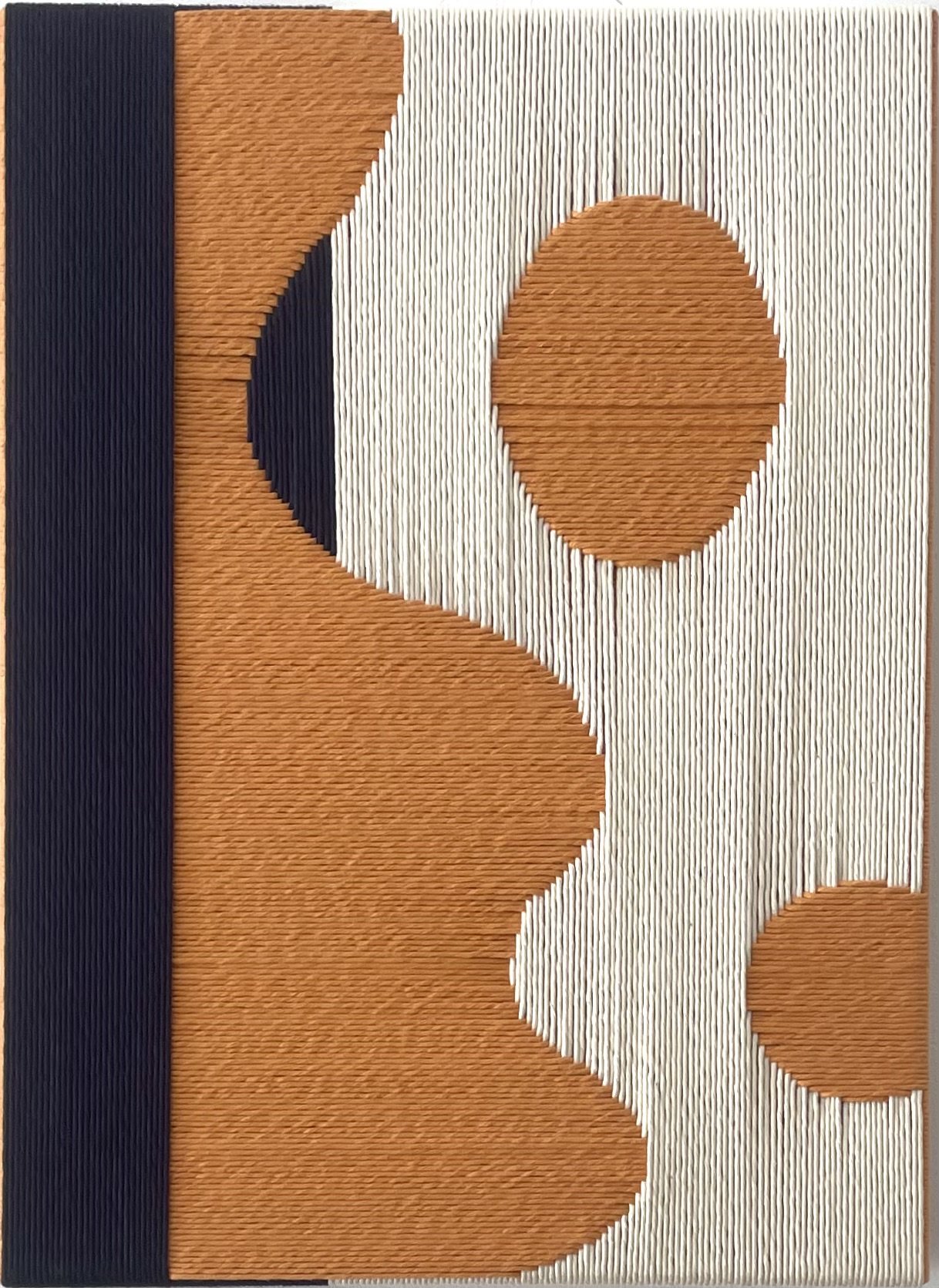 Yolk, 2024, cotton thread on fir wood frame, 40x55cm