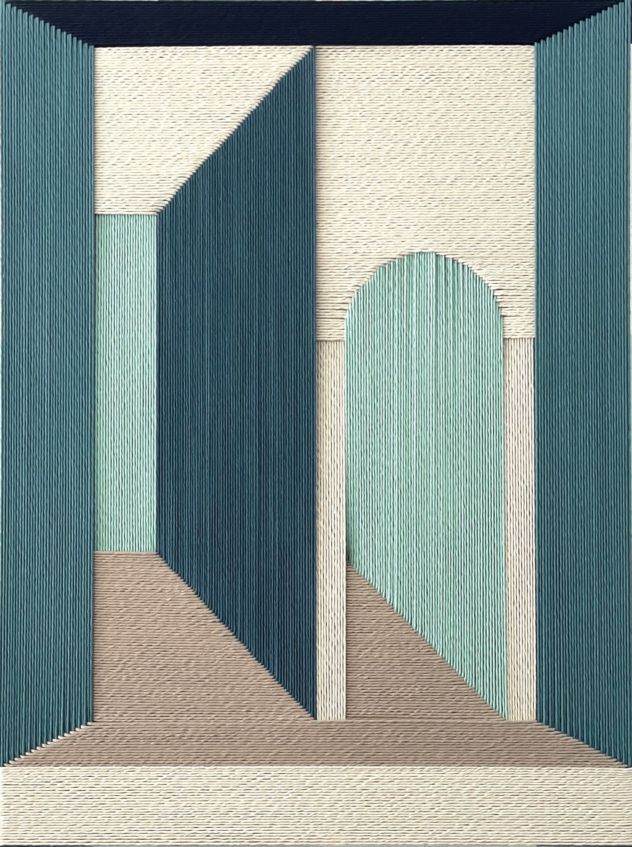 Passages, 2024, cotton thread on fir wood frame, 60x80cm