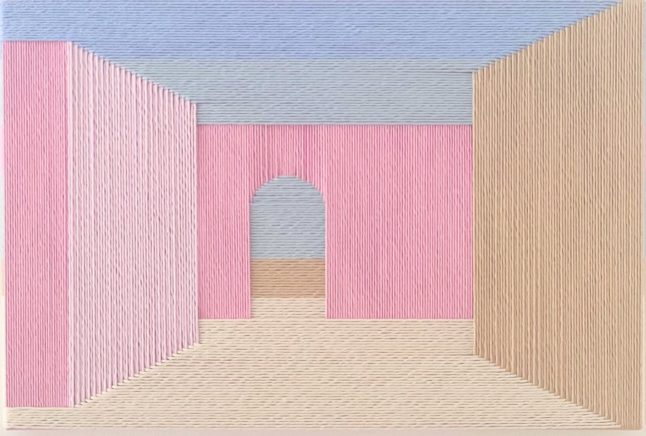 Pateo II, 2024, cotton thread on fir wood frame, 60x40cm