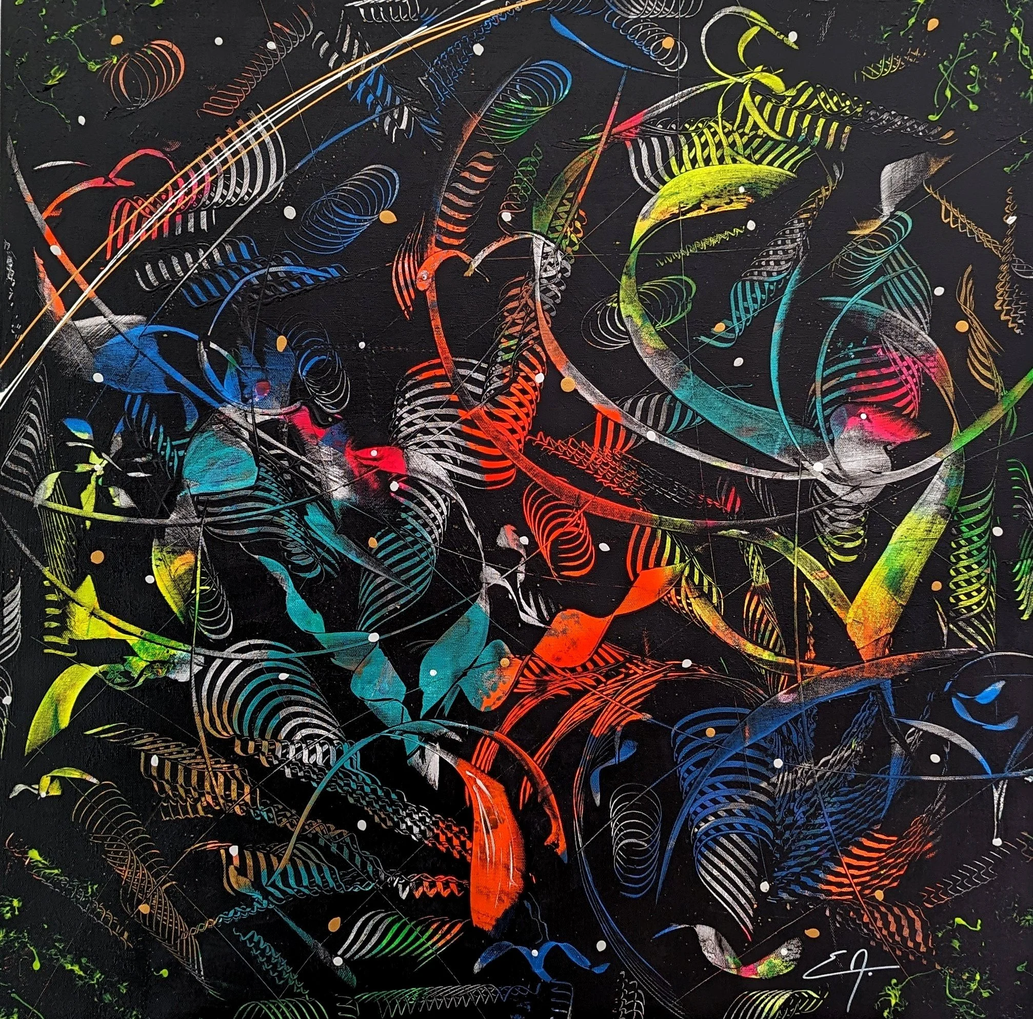 Black Lemon, 2024 - Collection Black. Acrylique sur toile 80x80