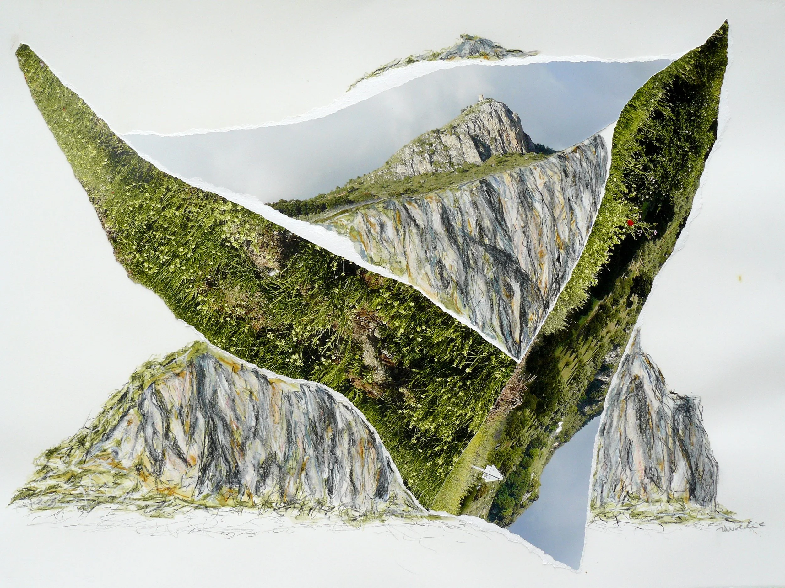 Moclin,photo collage on paper, 56x76 cm, 2015