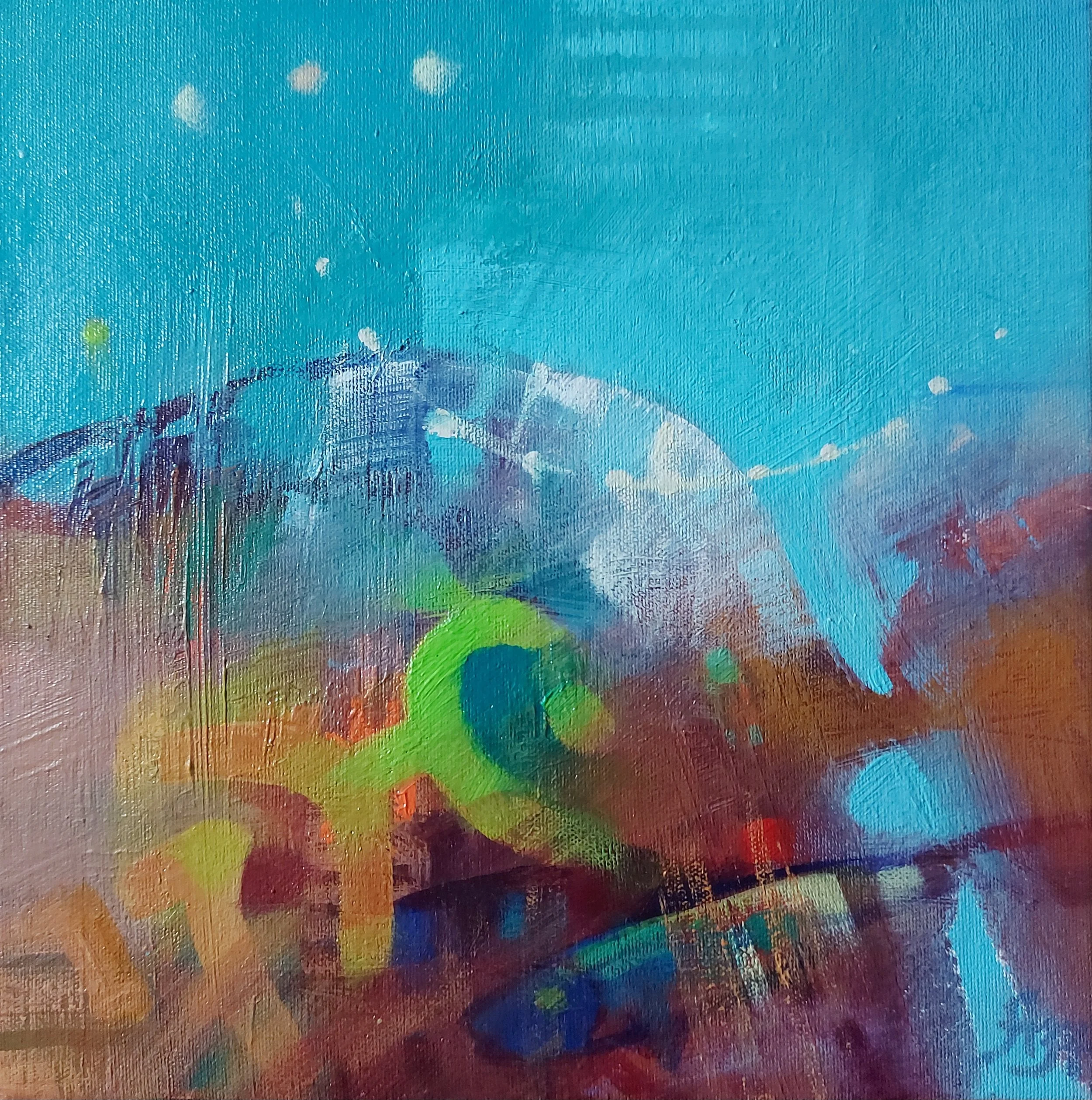 SECRETS OF THE DEPTHTS,2025, acrylic on canvas, 30×30 cm.
