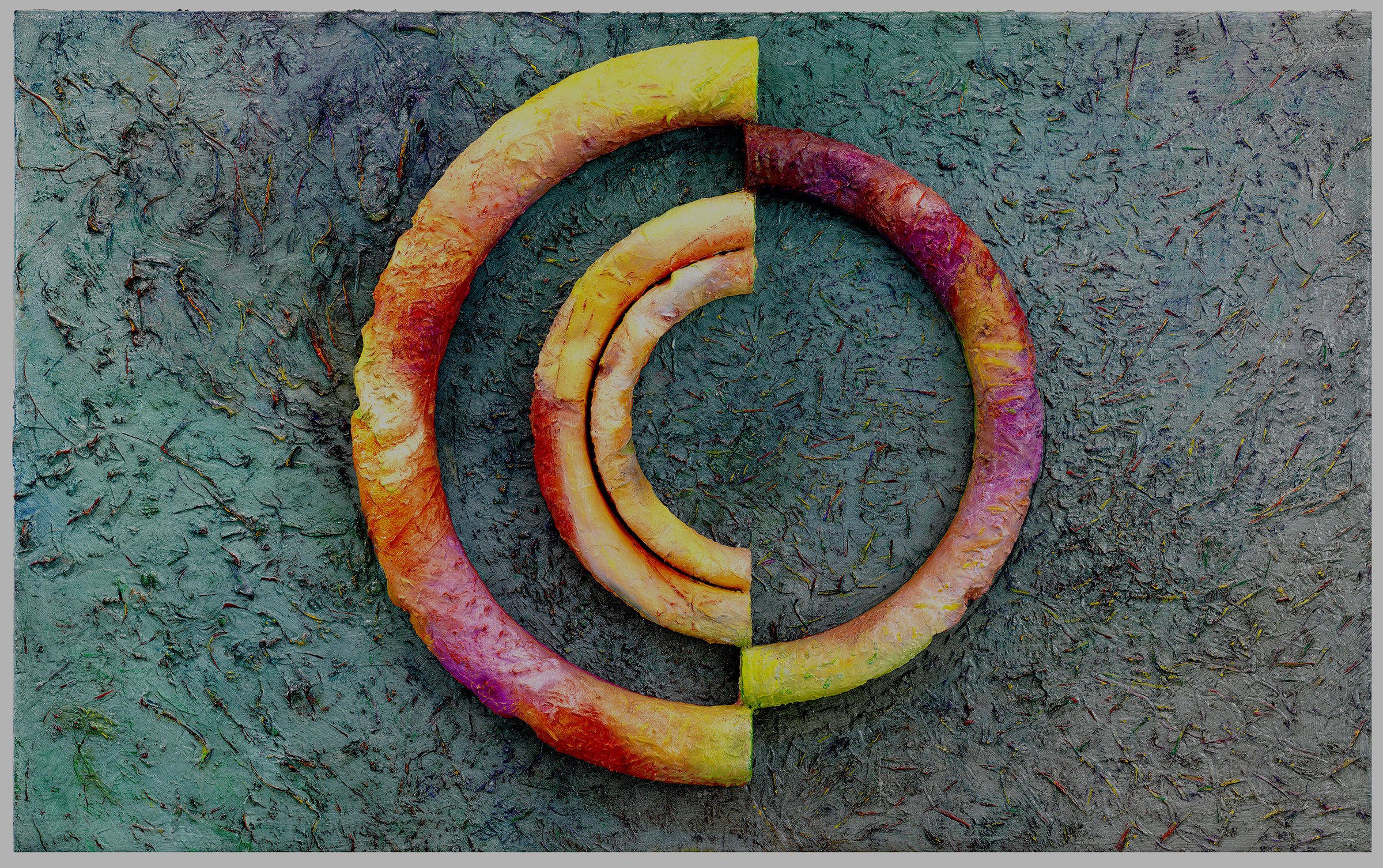 "Cosmic Space" 2022, Mixed Medium, 97cm X 155cm X6.5cm
