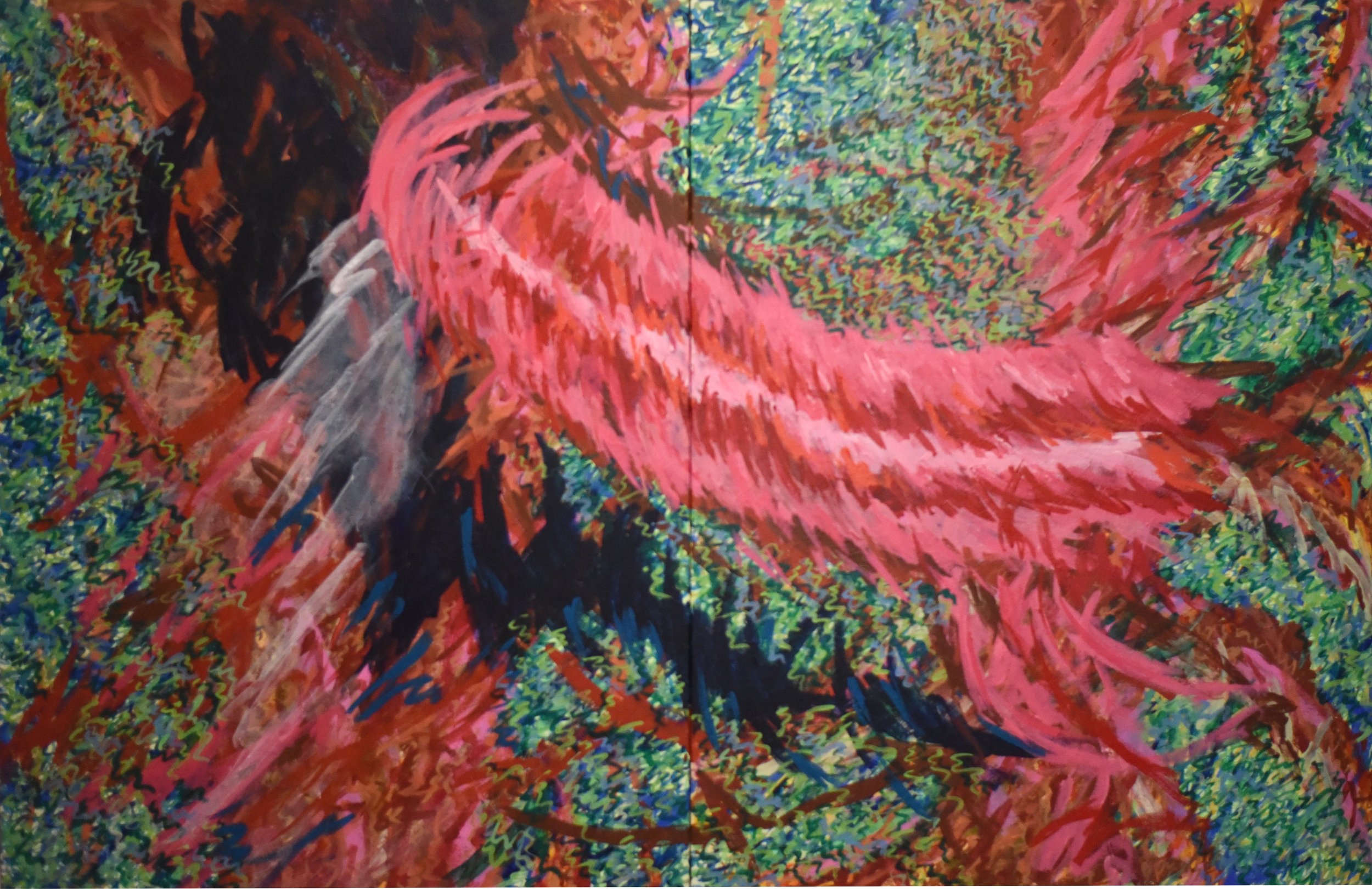 DAMNED HUNGRY FUCK 2022 ACRYLIC ON CANVAS 116 X 178 CM