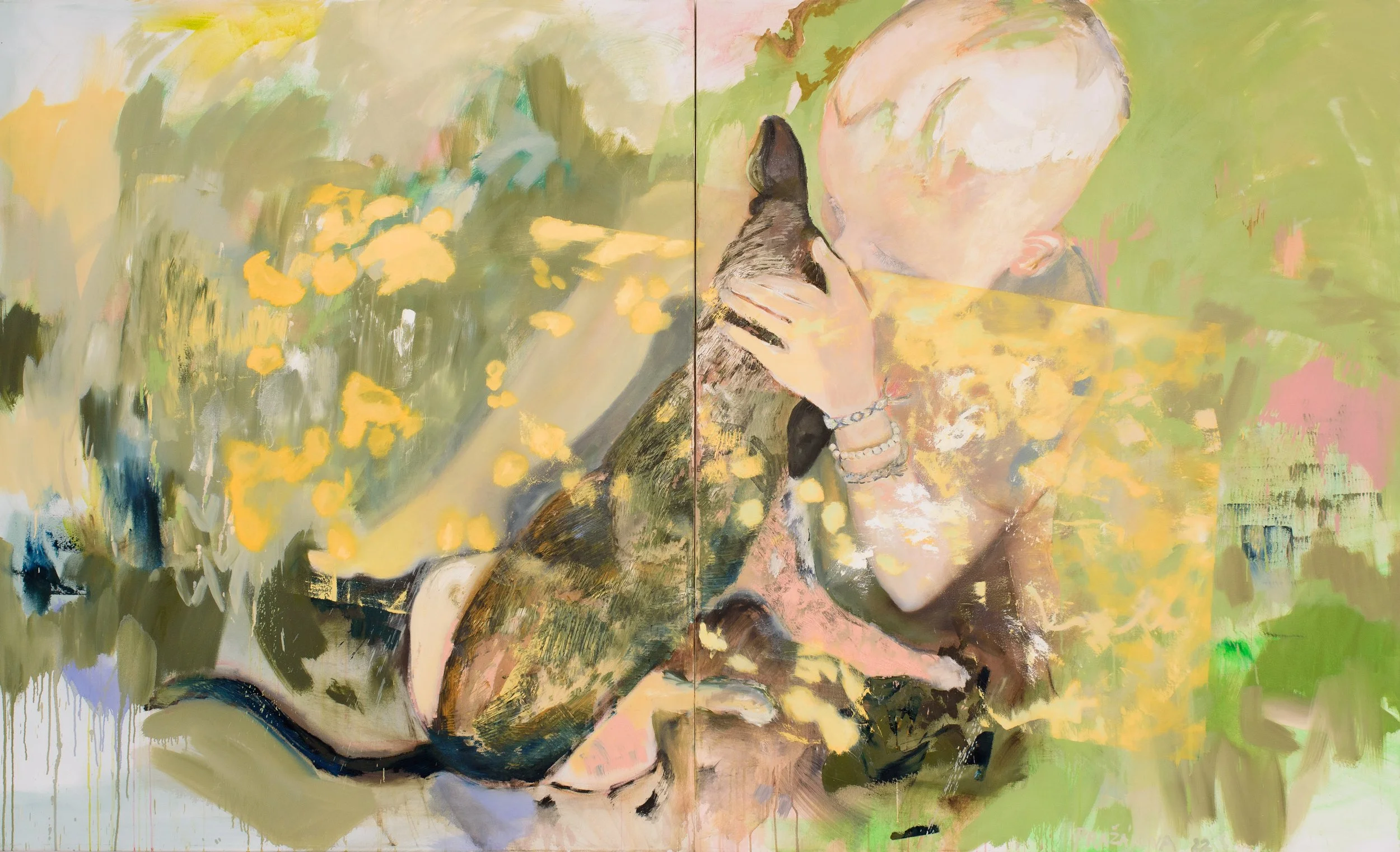 Canine love, oil on canvas, 280 x 170 cm, 2022