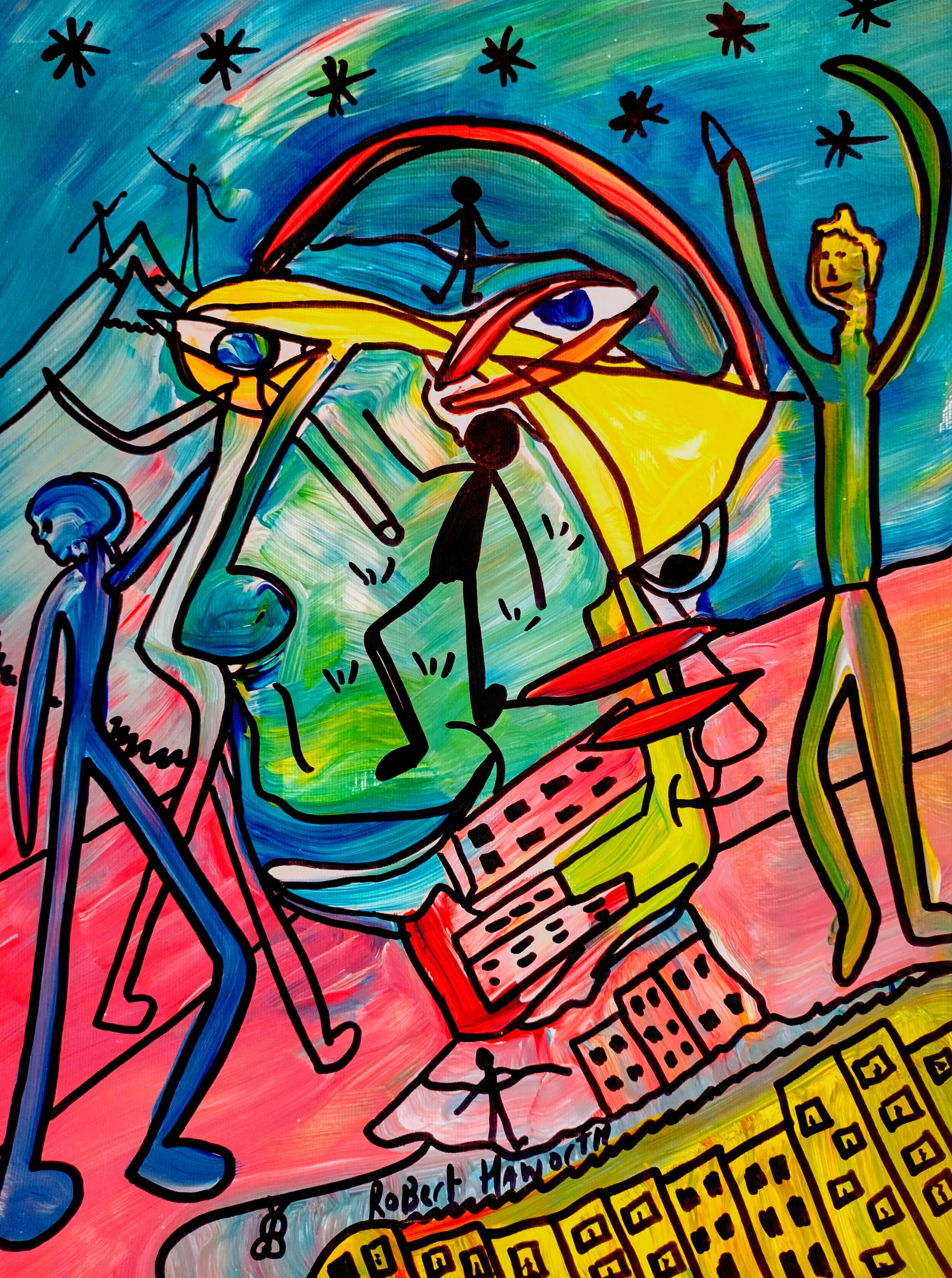 All the dancing 2025 acrylic a3