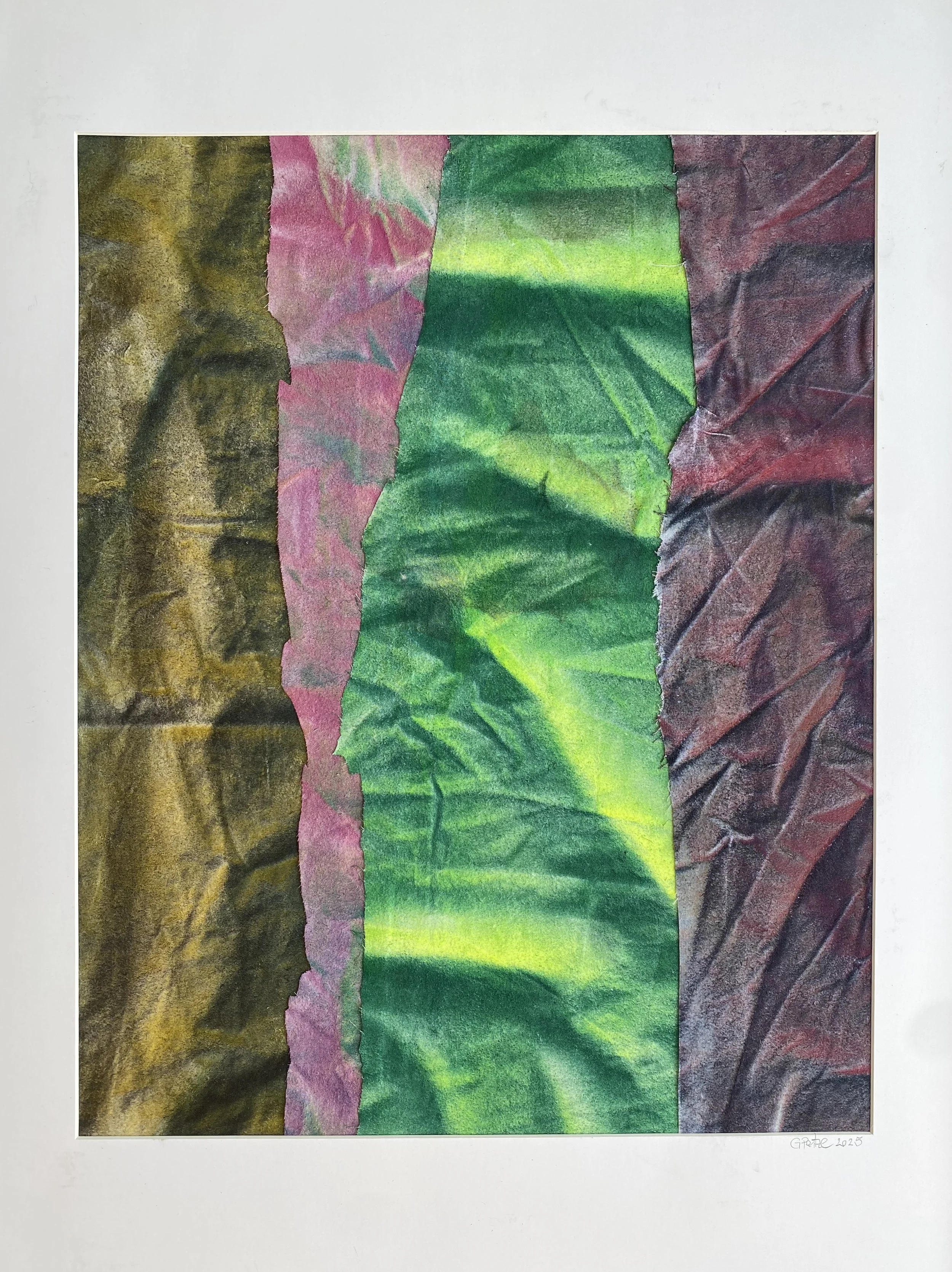 WA25018, 2025, Collage, acrylic on fabric, 30x40 cm