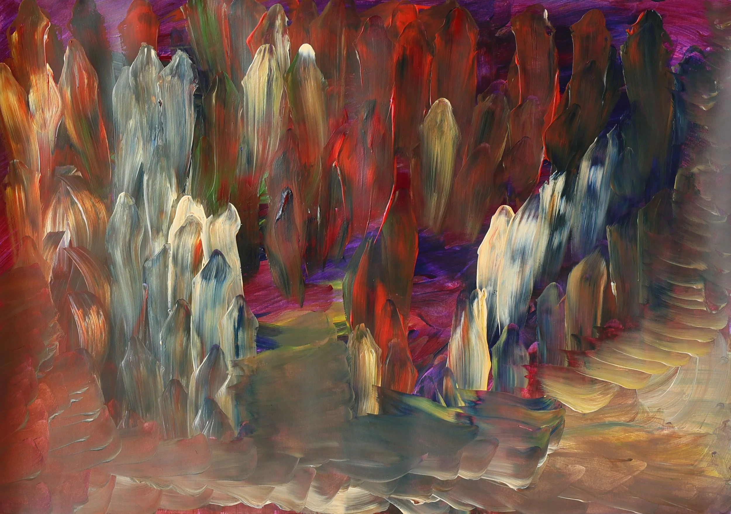 Anxiety, 2022. Acrylic on paper, 64x44 cm.