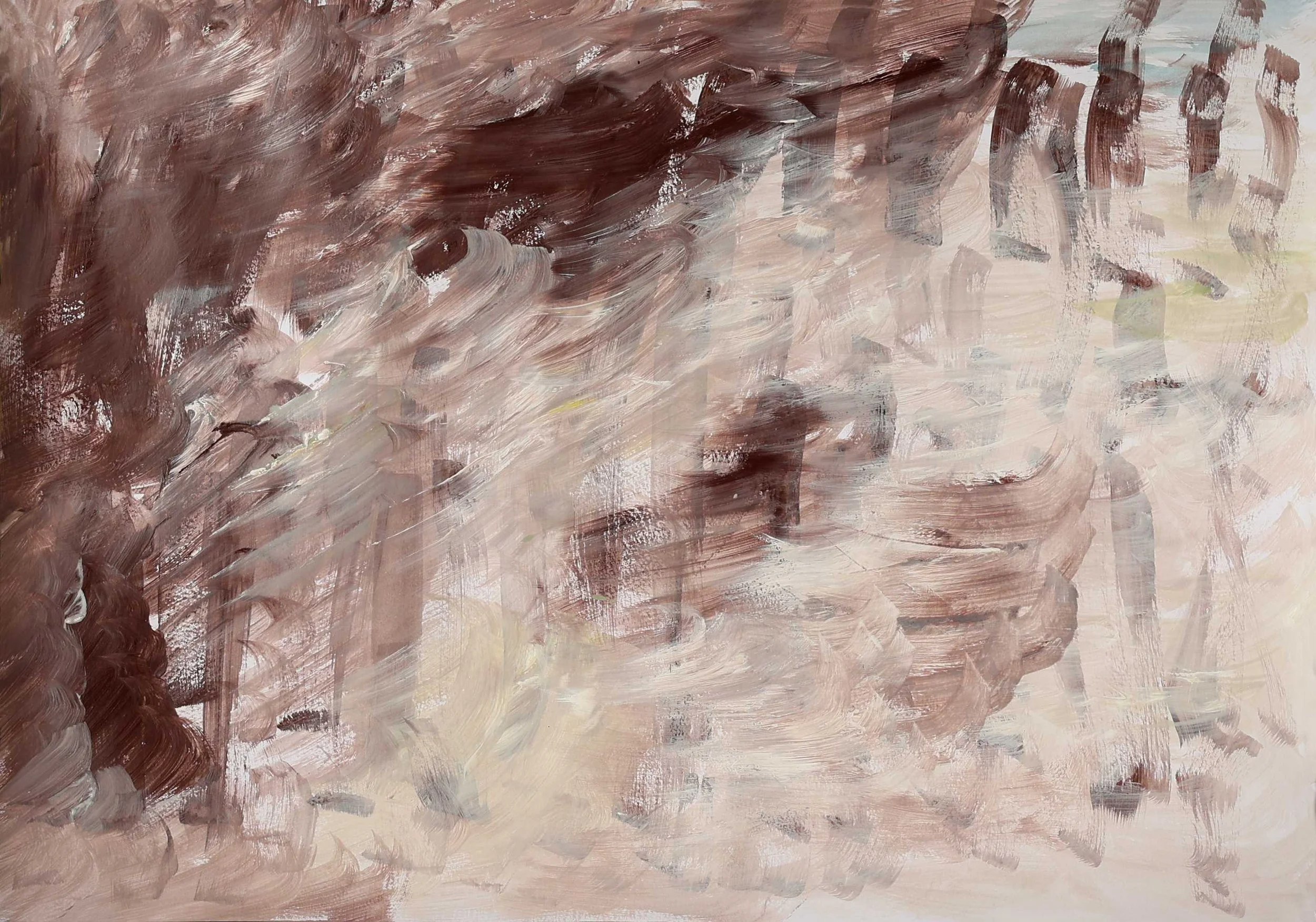 "Human life", 2022. Acrylic and paper, 64x44 cm.