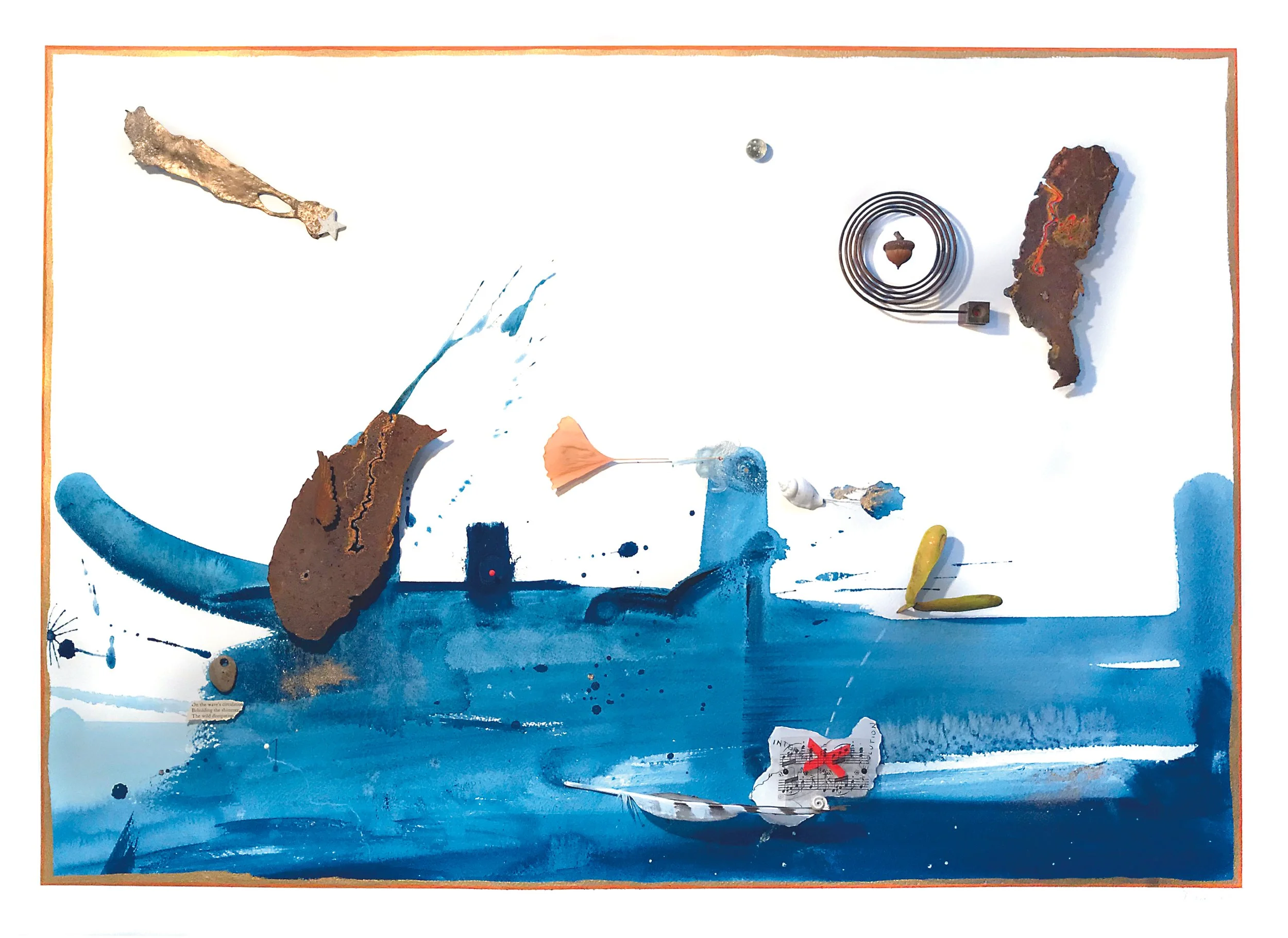 Interactions (Riffing with Emerson in the 21st Century), 2018. Mixed media on 300lb Arches paper, 76 x 102 cm.