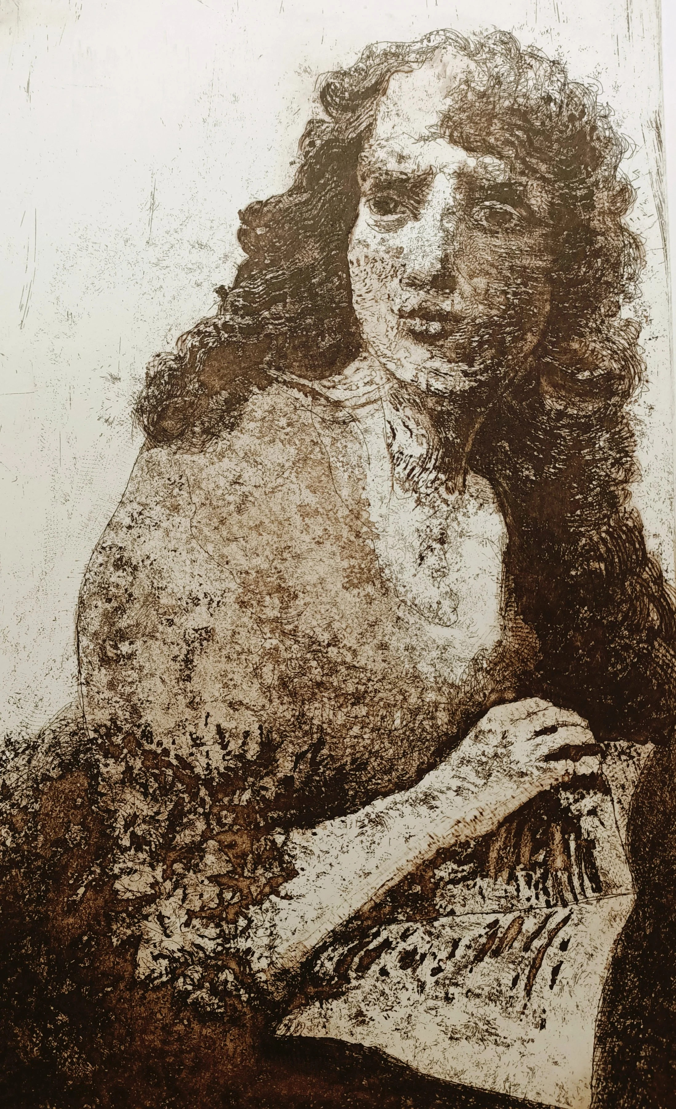 Who is there? 2023. Intaglio etching on zinc, 40 x 60 cm.