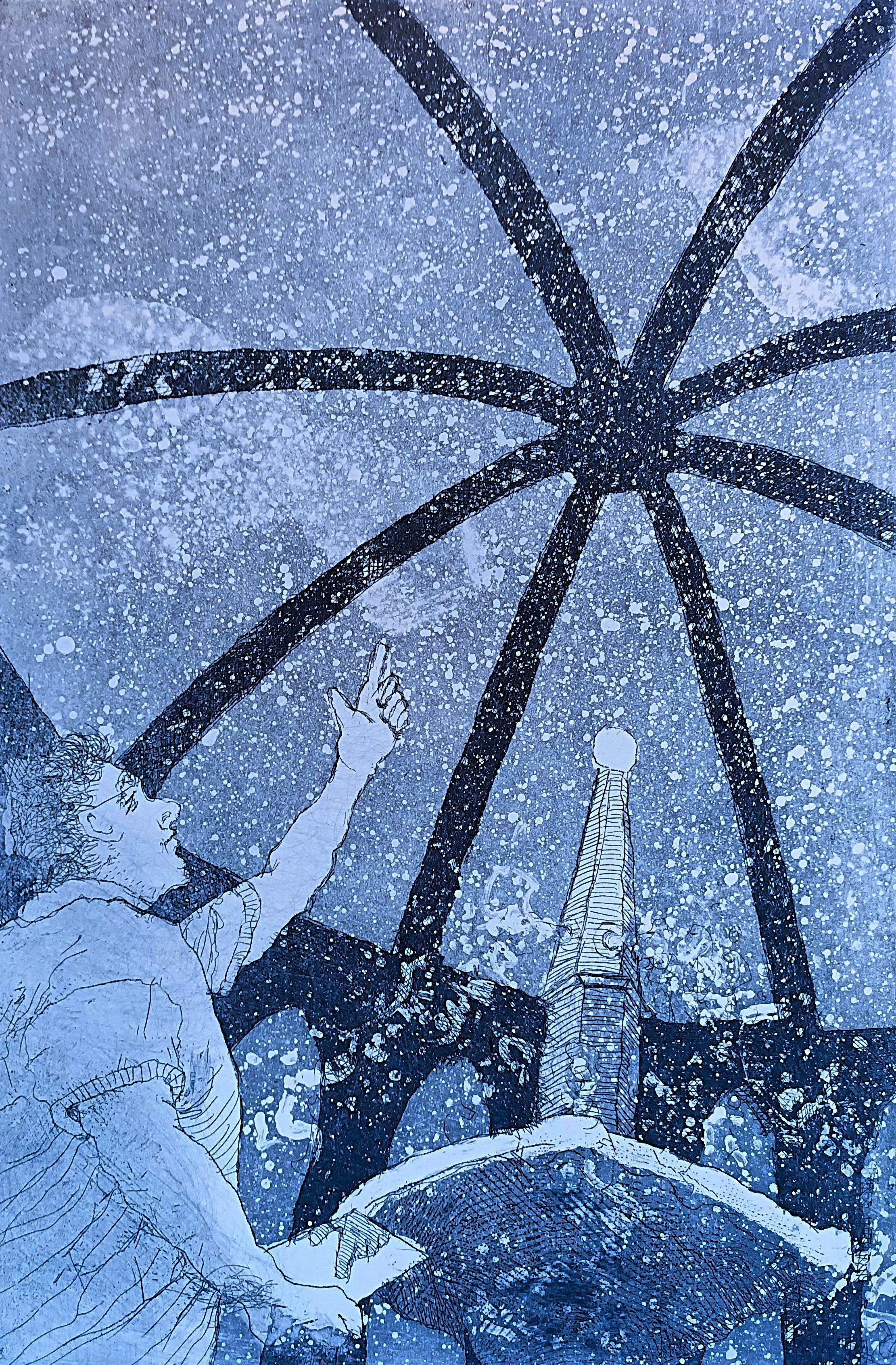 H2O, 2025. Intaglio etching on zinc, 40 x 50 cm.