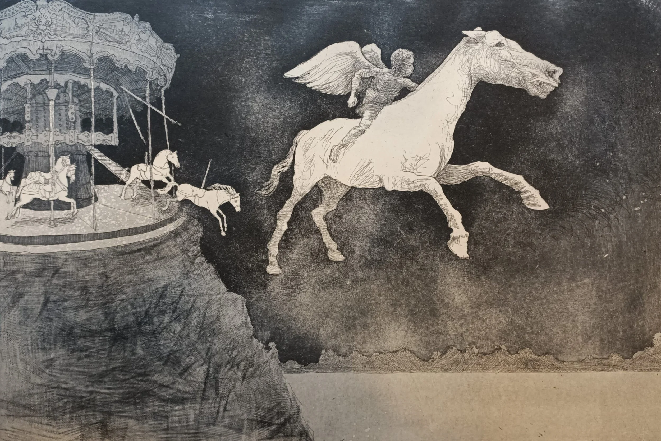 Death of Melancholia, 2022. Intaglio etching on zinc, 80 x 60 cm.