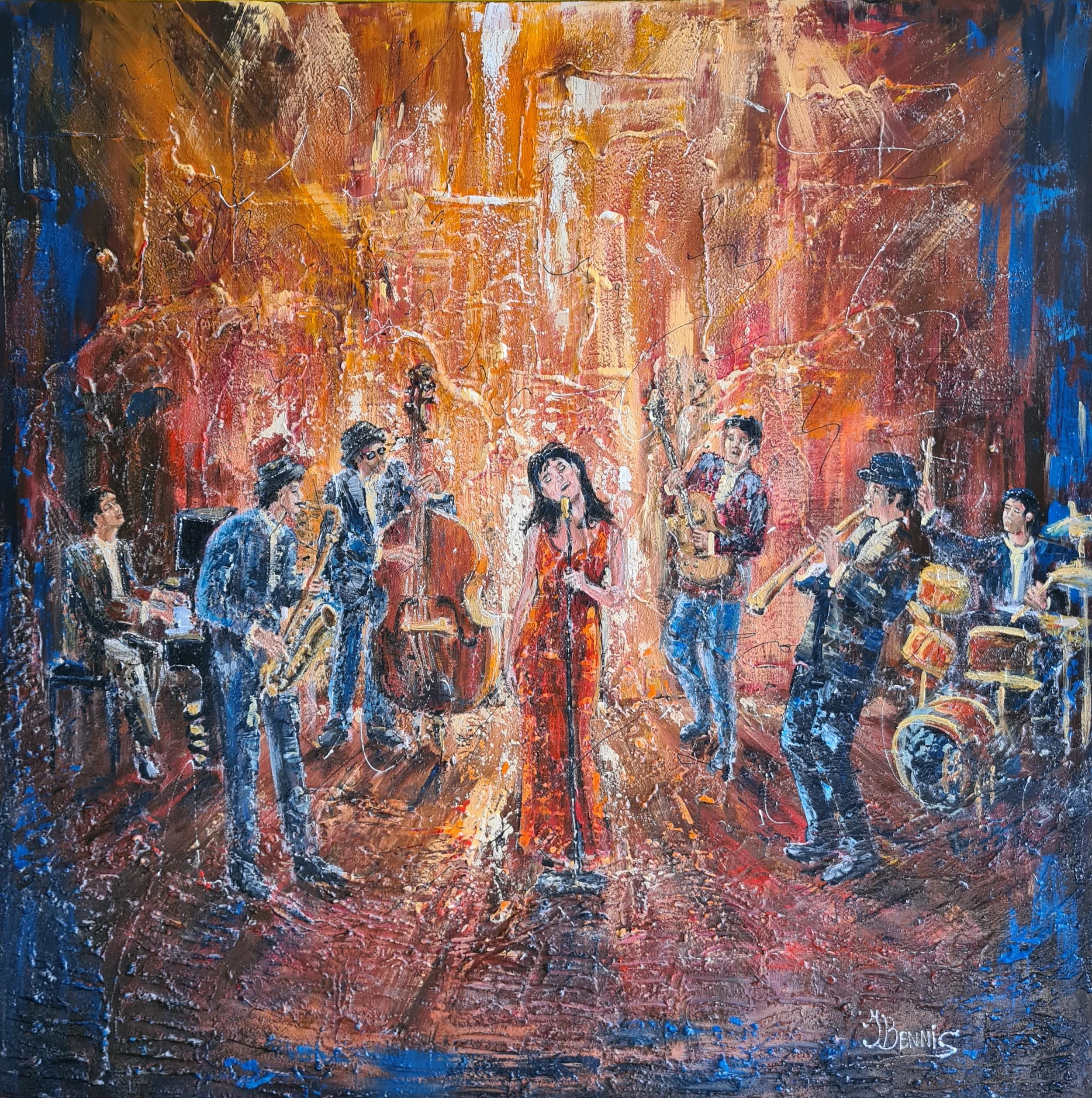 All that Jazz, 2023, acrylic on canvas, 100 x 100 cm.