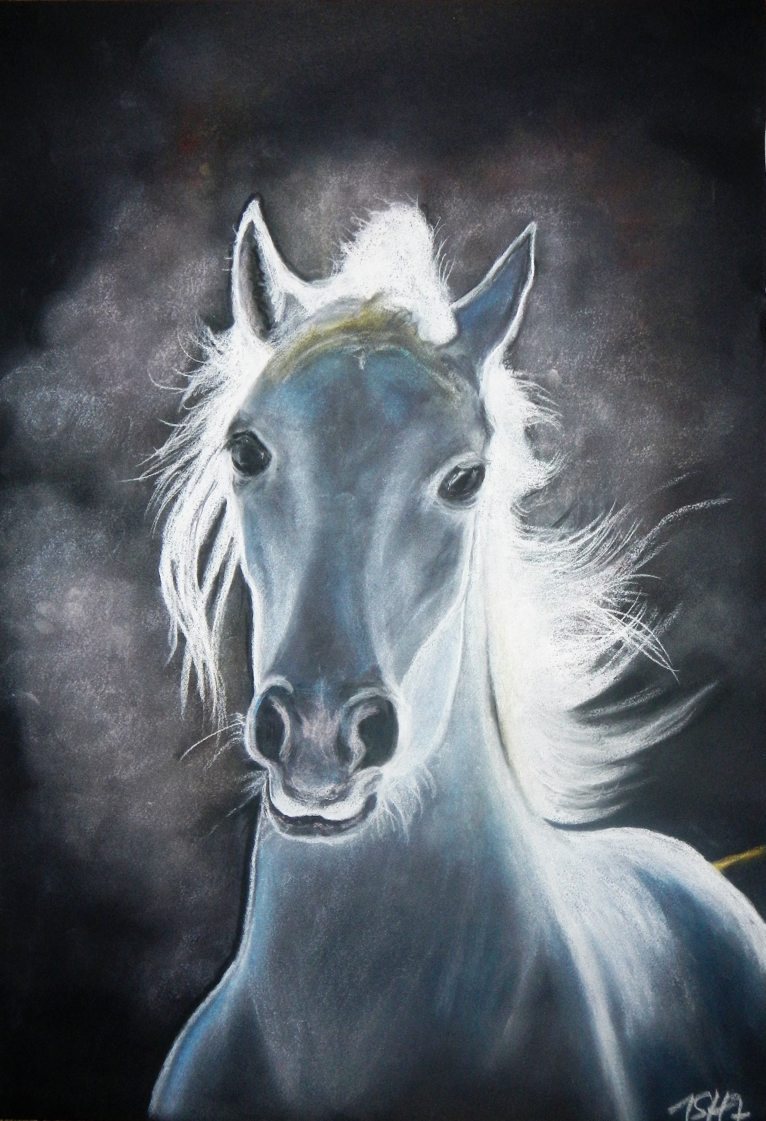 Out of the dark, 2017, pastel on paper, 60x40