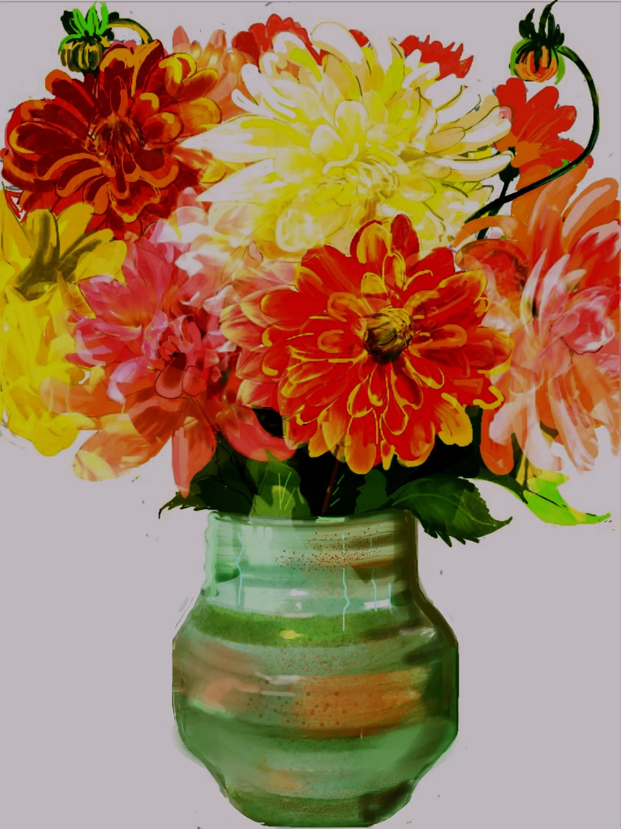 Last of the Dahlias 2023 Digital Print A/3 29.7x42cm