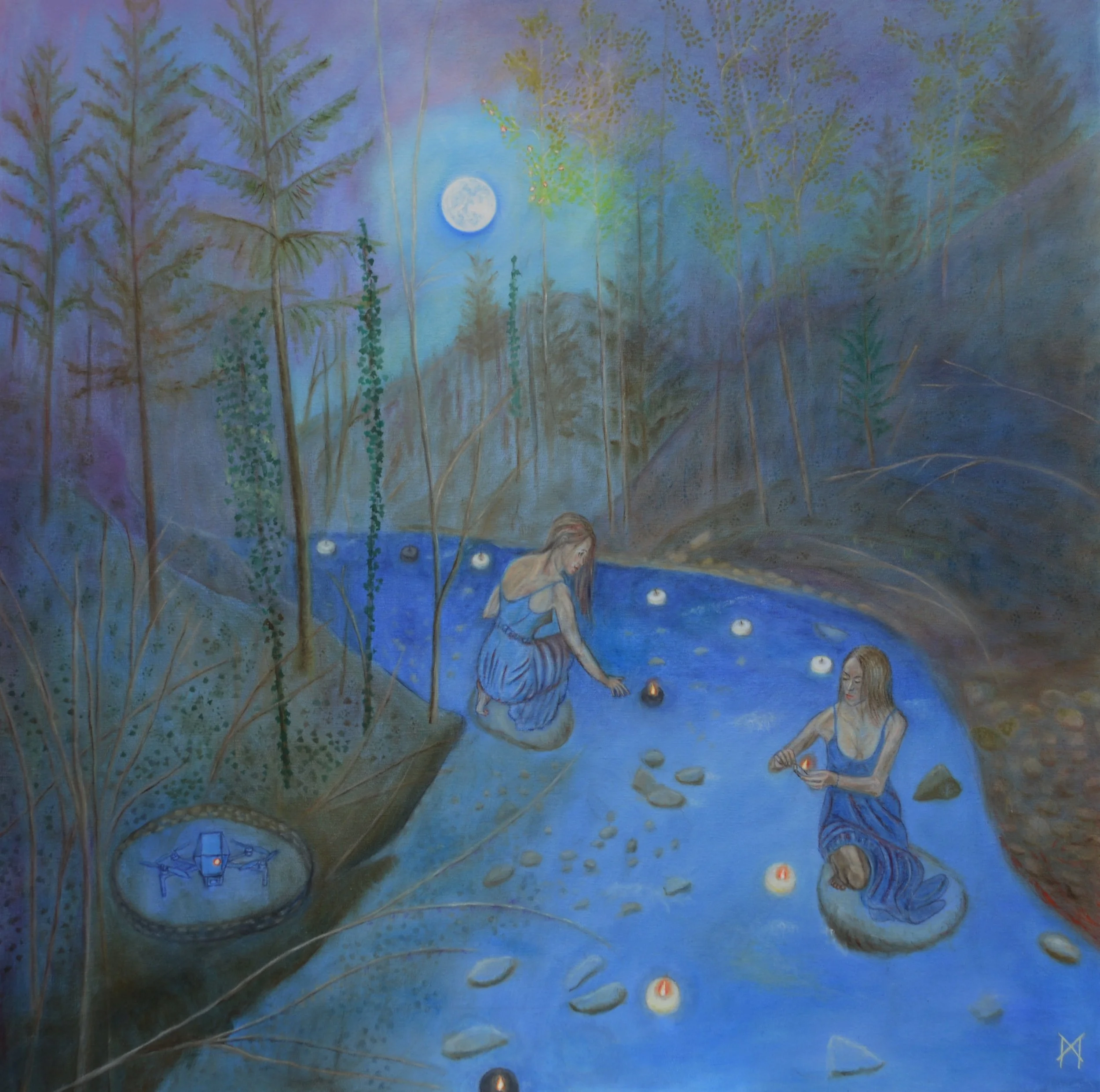 Now, 2023, oil on canvas, 100 x 100 cm