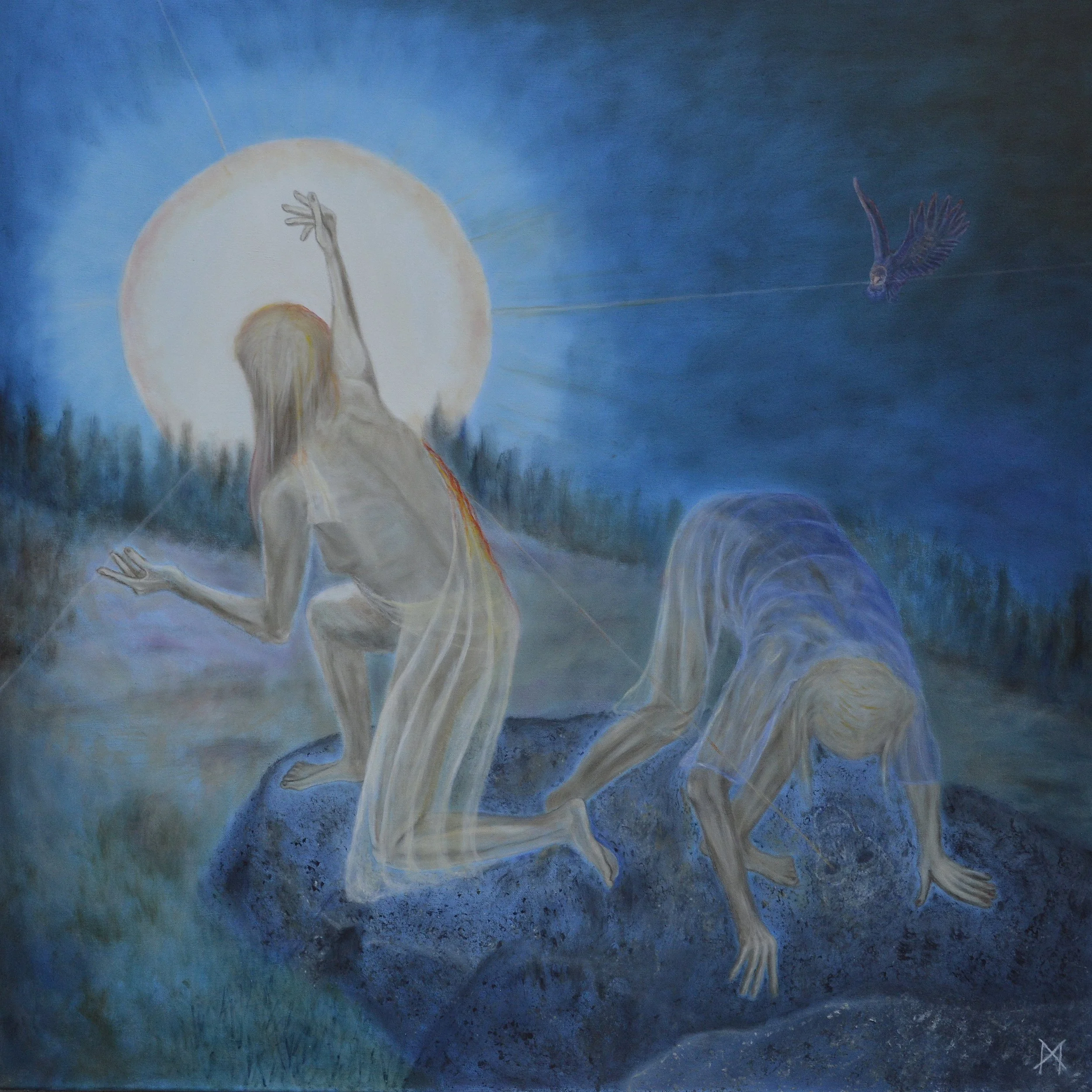 Yin and Yang, 2017, oil on canvas, 100 x 100 cm