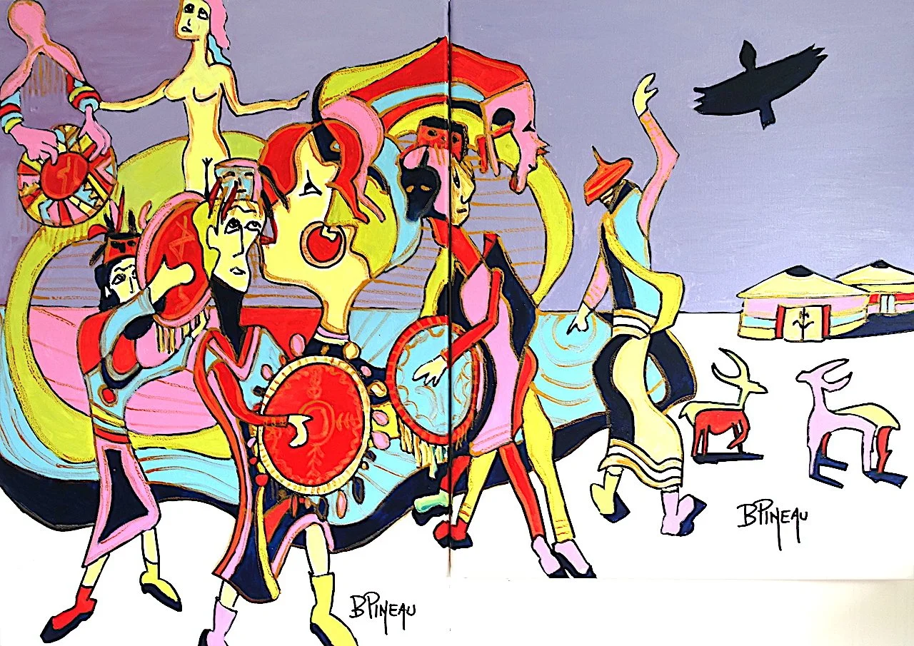 Transes et Danses, huile sur toile,92x130