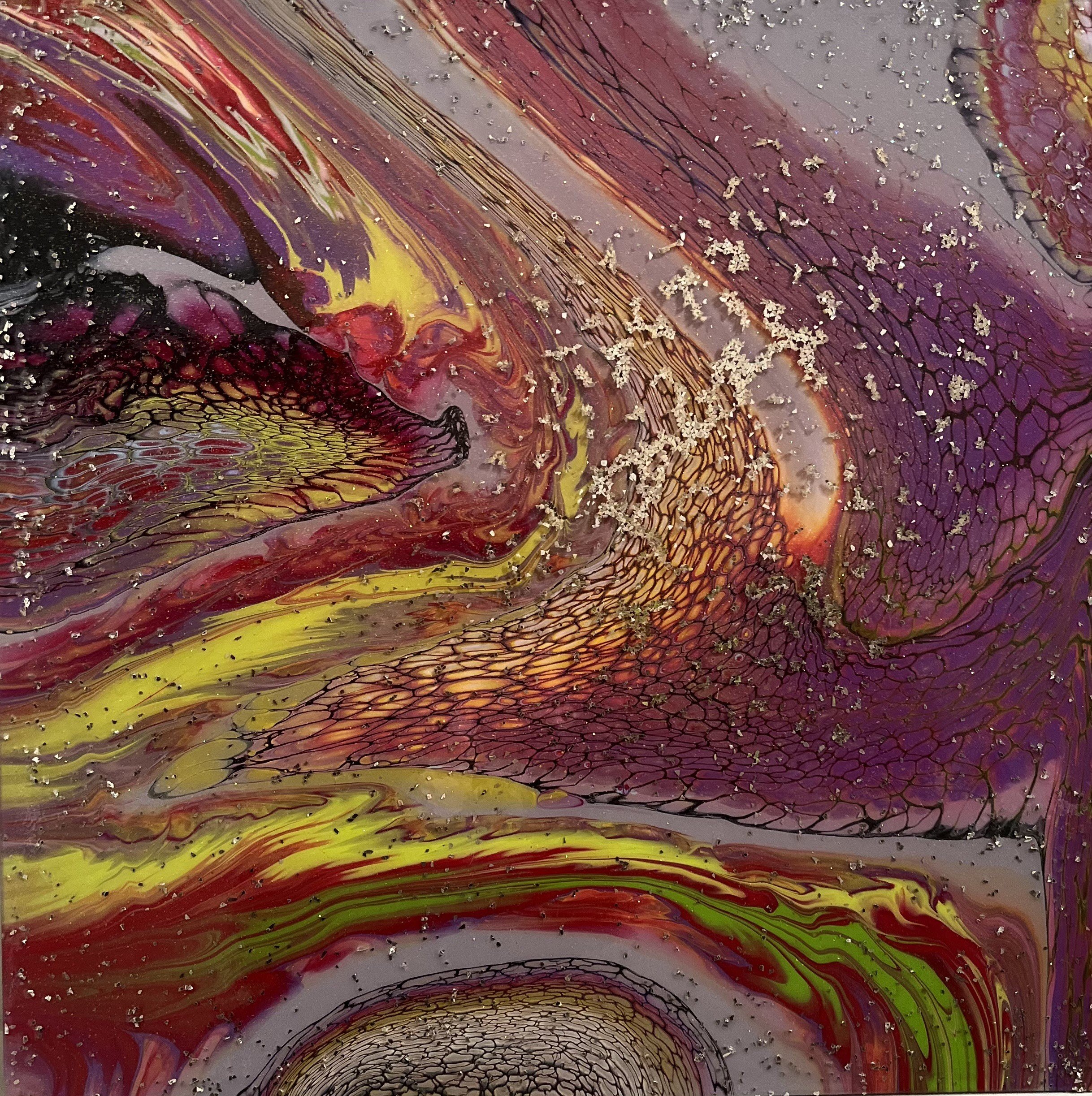 Energy Vibes, 2025. Mixed media, 60x60x3,5cm