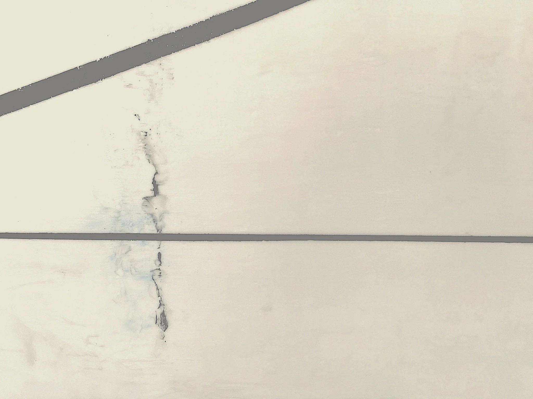 Intersection, 2019. Encaustic on wood cradle board, 60.96 x 121.92 cm (framed)