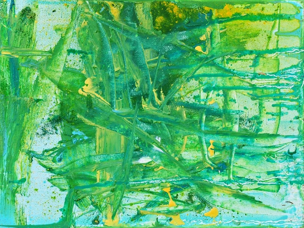 "Green, green grass II", 2022, oil, pigments on canvas, 30 cm x 40 cm