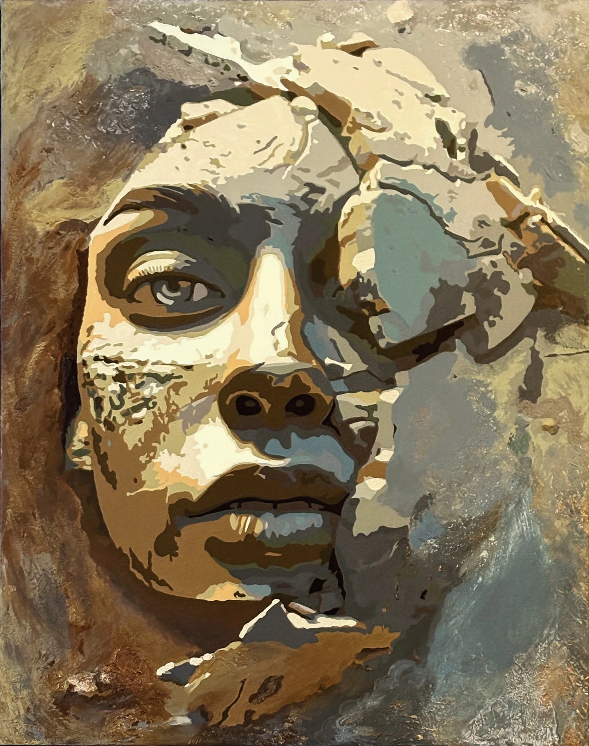 Who am I? Monologue with Myself. 2025, Acrylic on canvas, 80*65cm