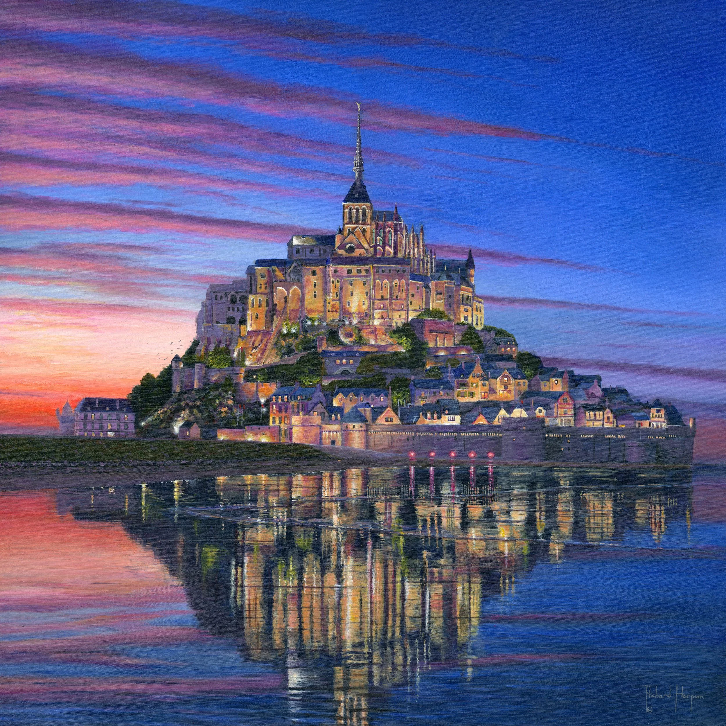 Mont Saint-Michel Soir; 24" x 24"; acrylic on canvas