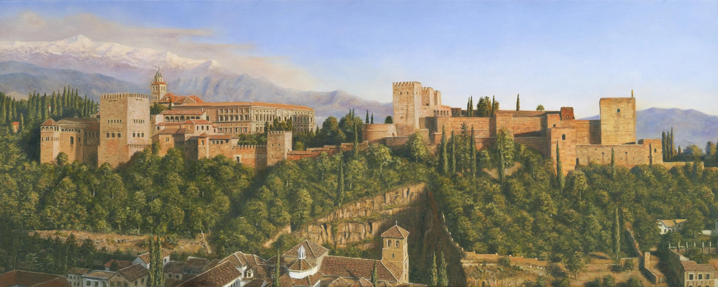 La Alhambra, Granada, Spain; 39" x 16"; acrylic on canvas