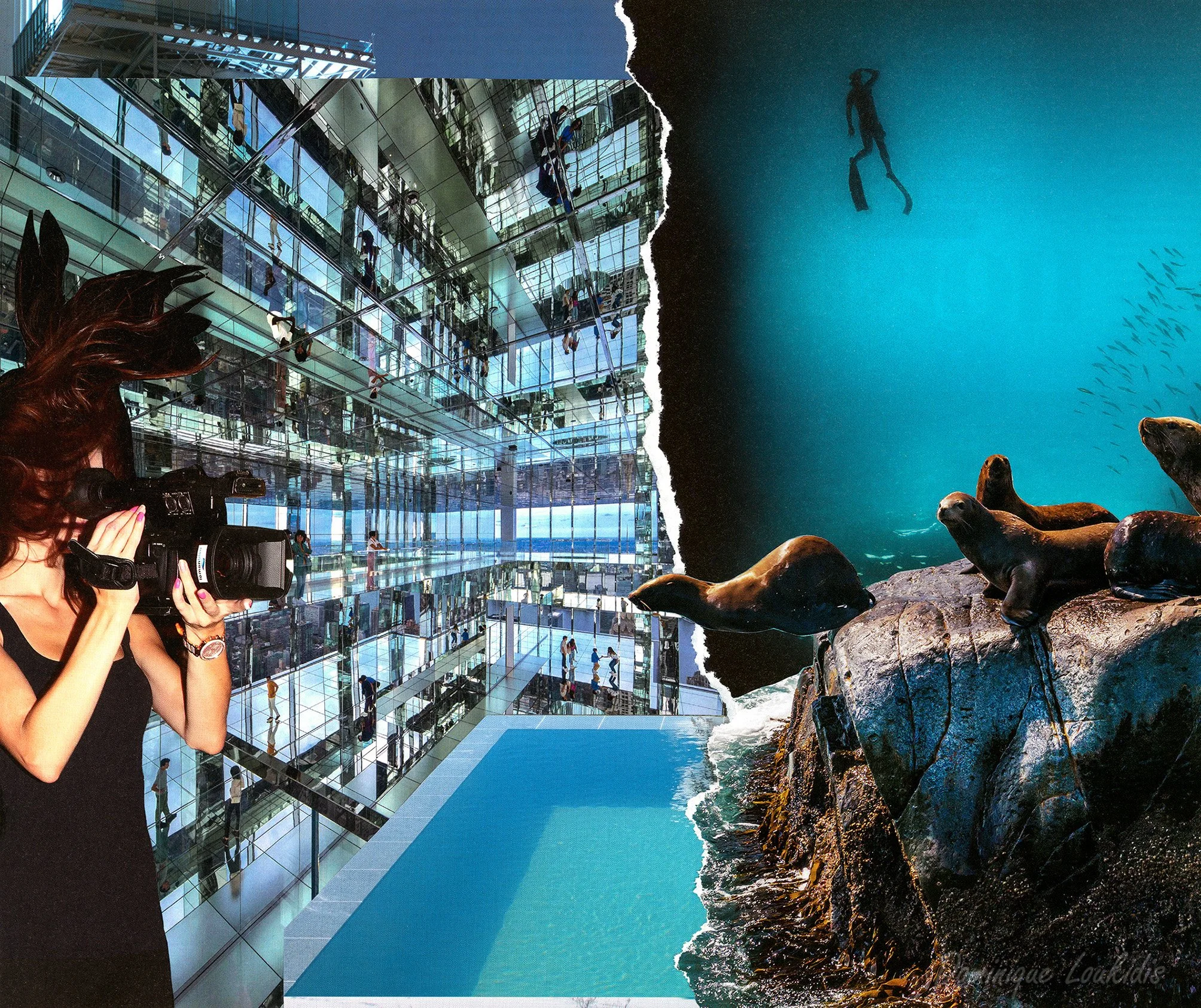 The big dive, 2022. Collage, Artprint Chromaluxe, 80 * 60 cm