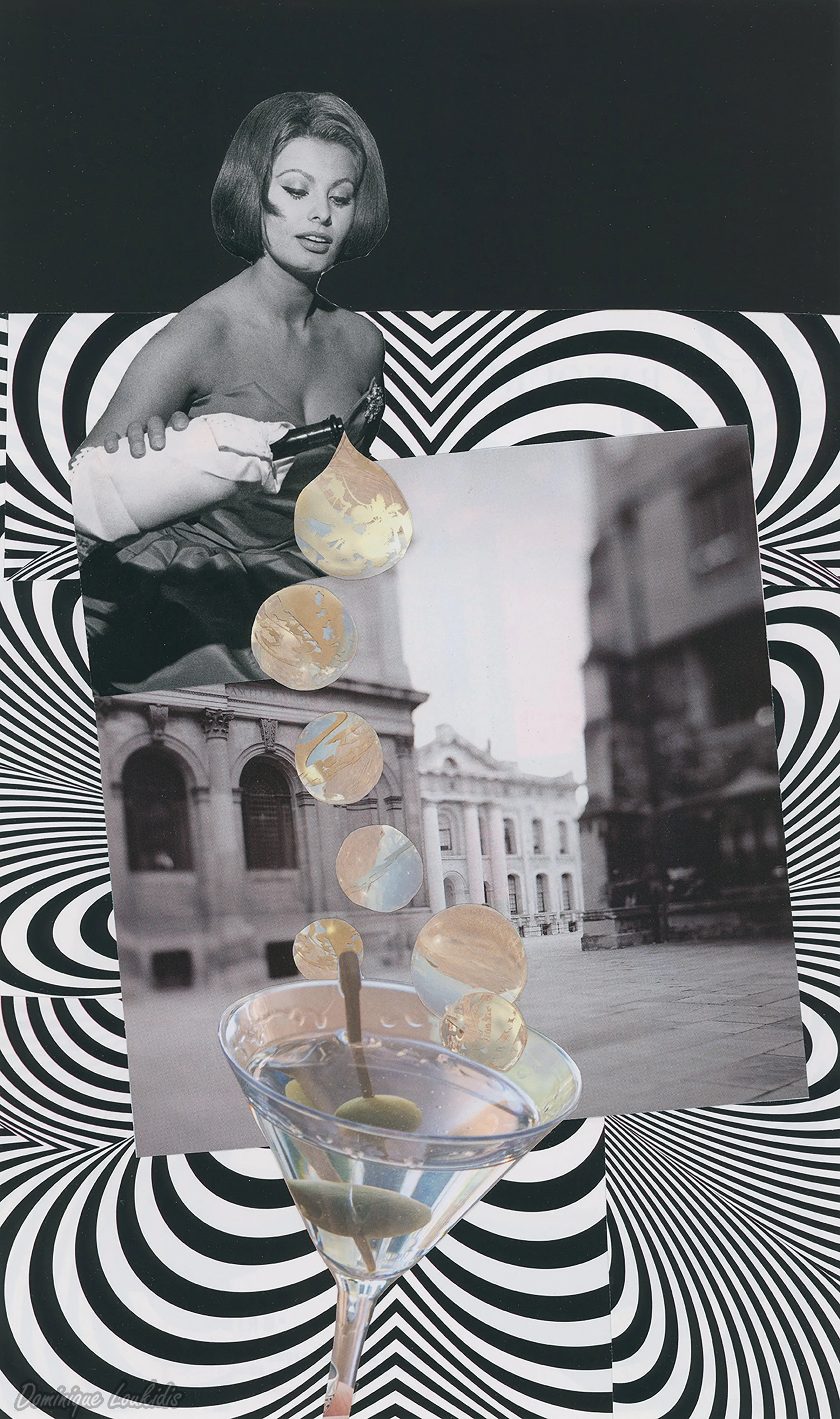 Champagne!, 2025. Collage, Artprint: RAG paper on Dibond, 40 * 70 cm