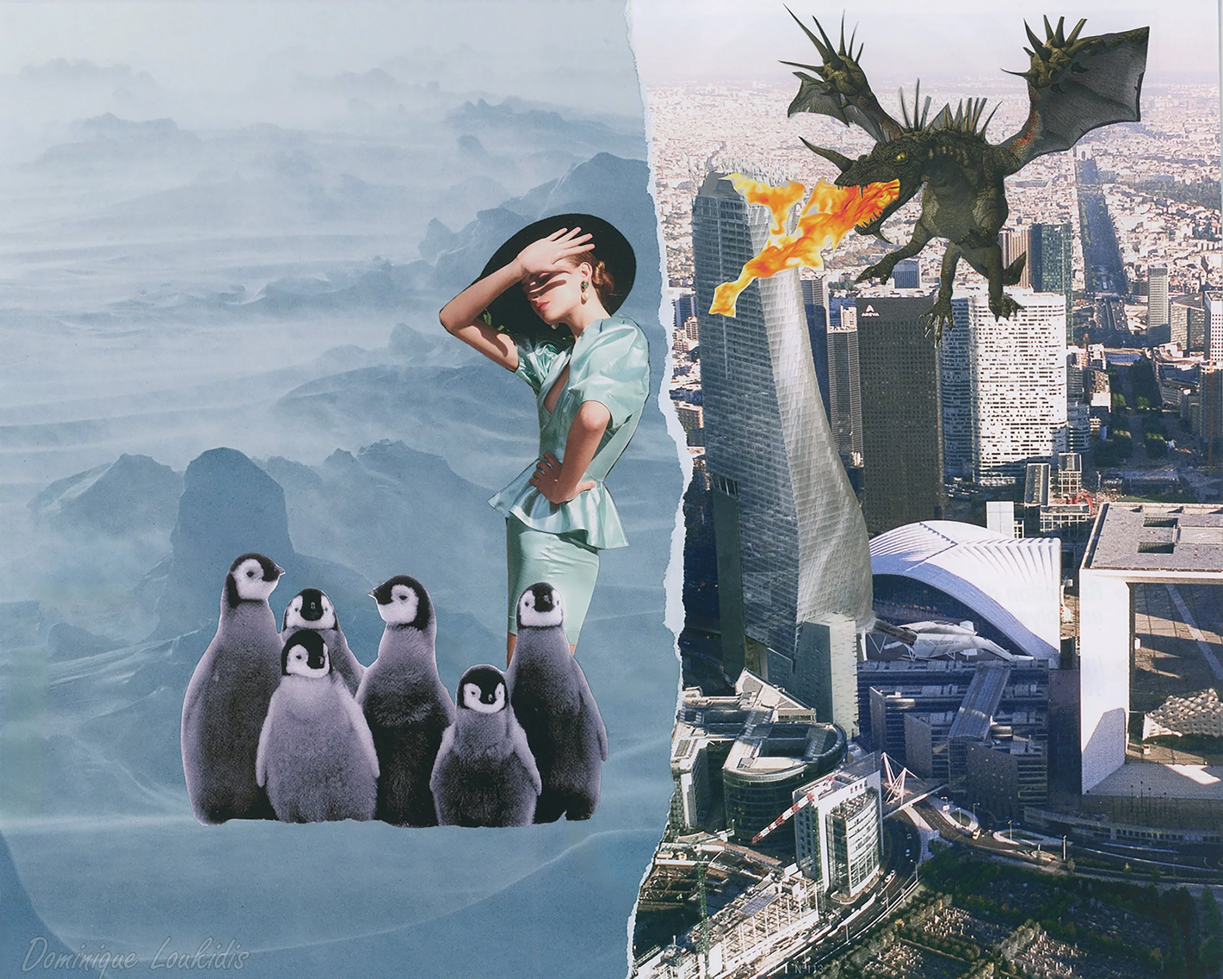 Climate change, 2025. Collage, Artprint: RAG paper on Dibond, 75 * 65 cm