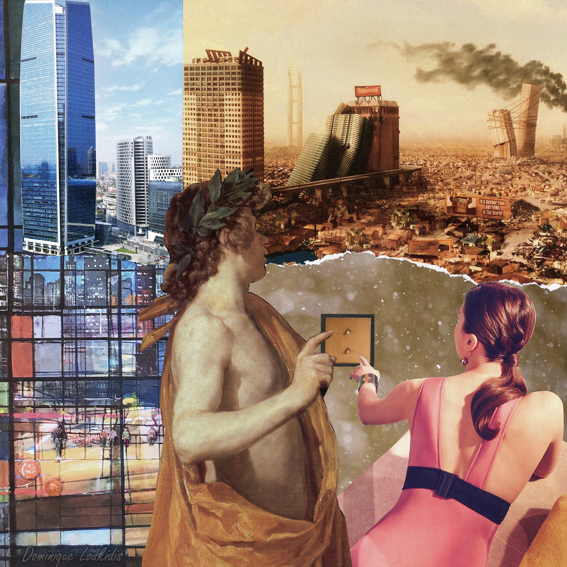 Butterfly effect, 2024. Collage, Artprint: RAG paper on Dibond, 40 * 40 cm