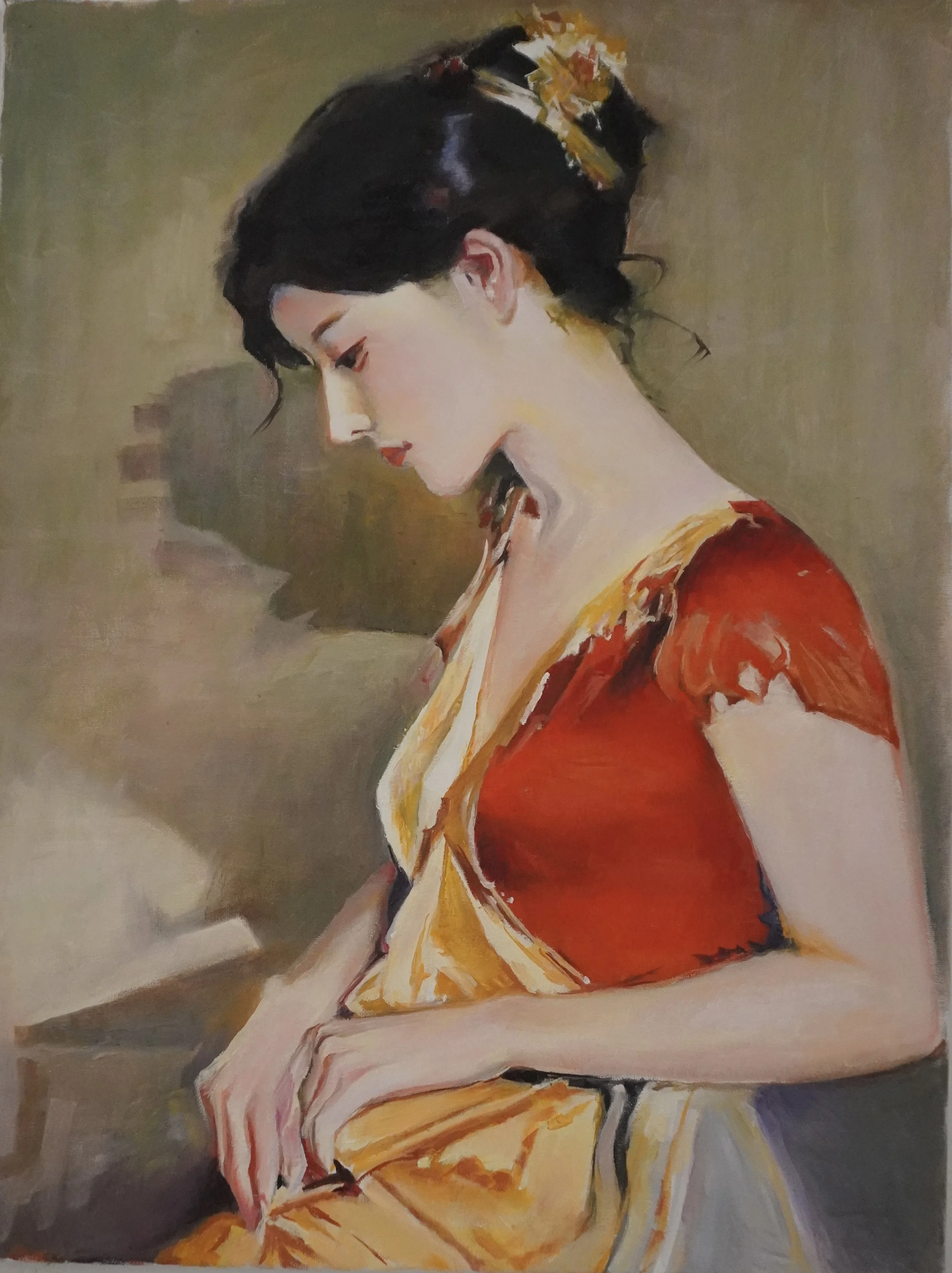 Before Performant, 2025. Oil on canvas, 61x46.