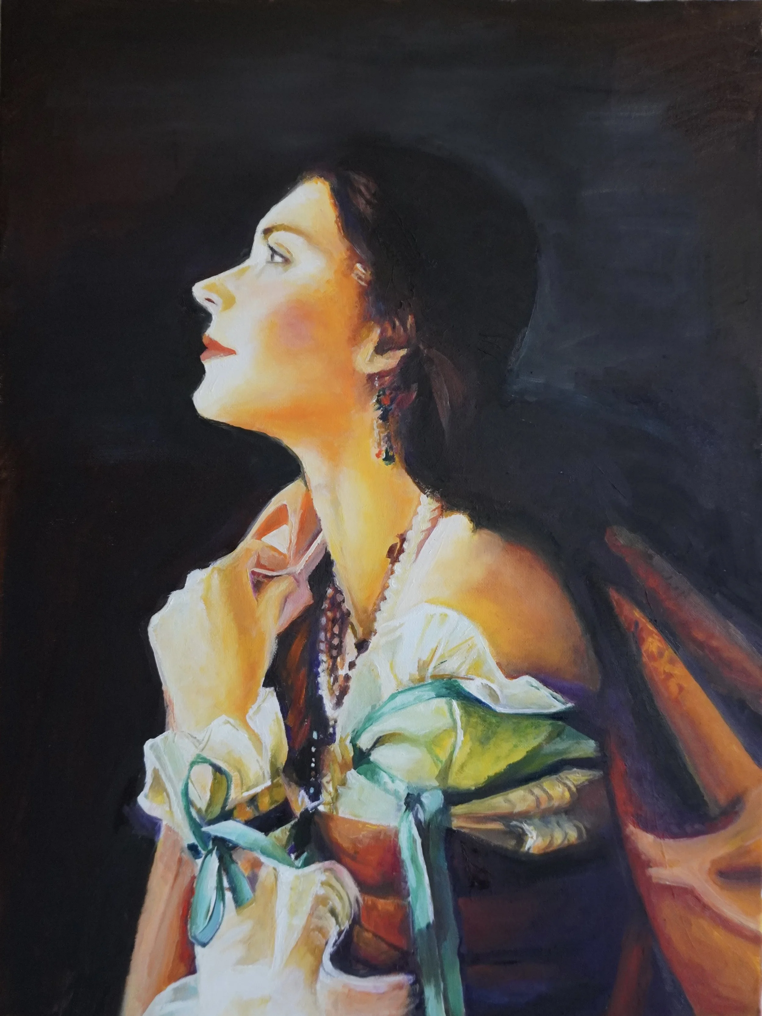 Expecting Light, 2025.Oil on canvas, 61x46 cm.