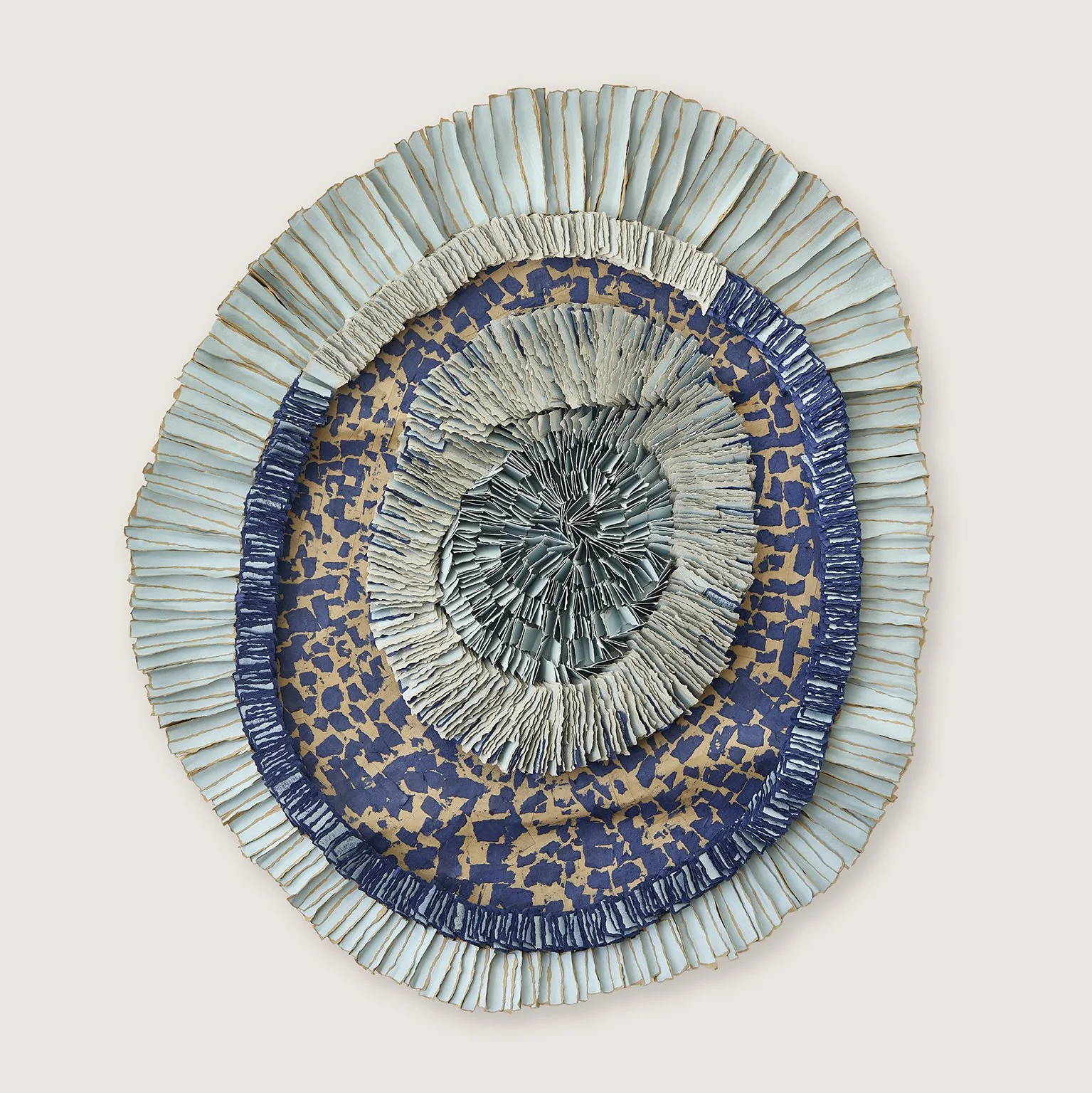 Fading vs Emerging world no.5, 2025, Hand-torn paper, acrylic, glue,H84 x W73 x D6cm, photo by Sigal Kolton