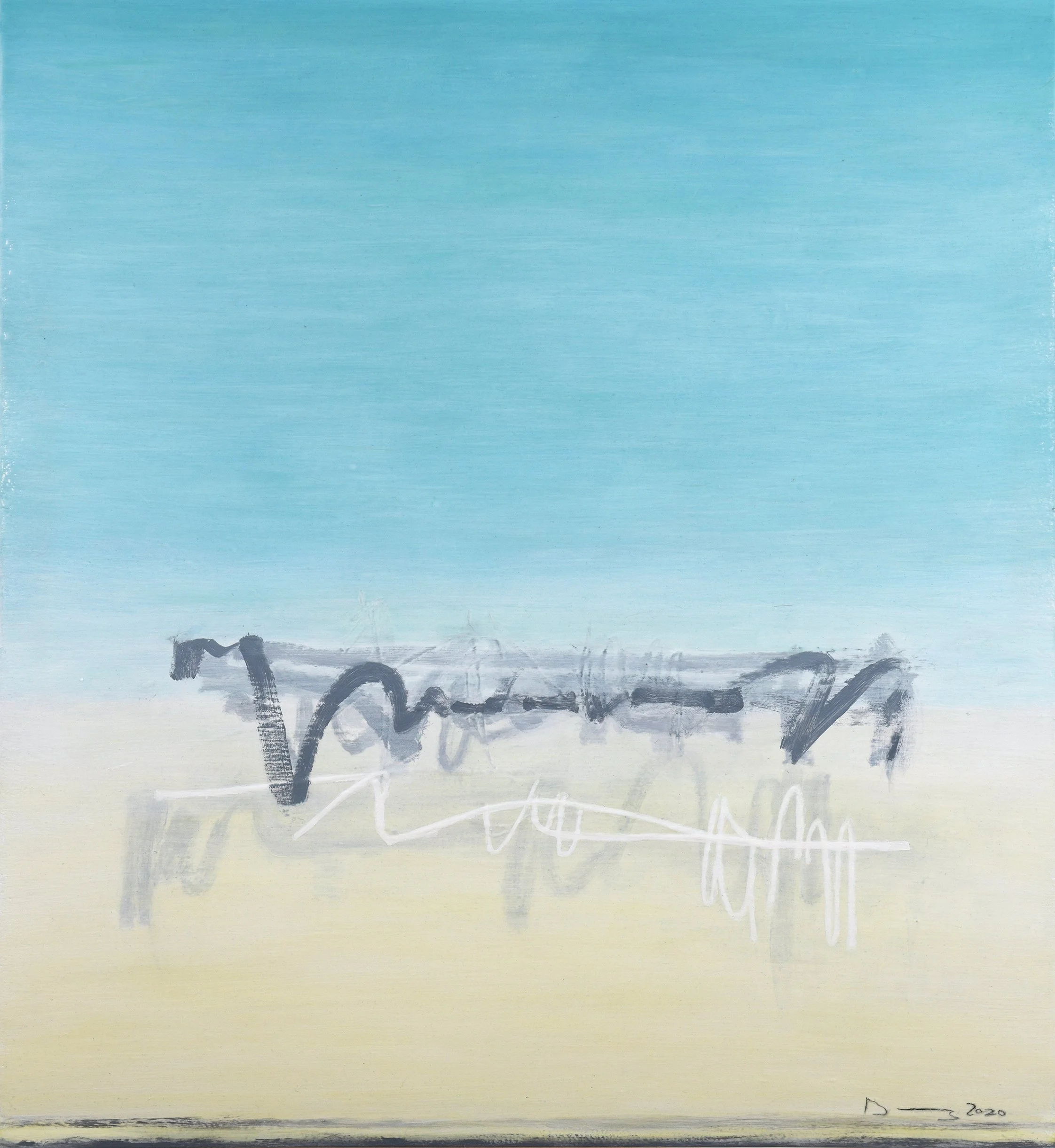 Invocation, 2020, Mixed Media On Wood, 120 x 110 cm