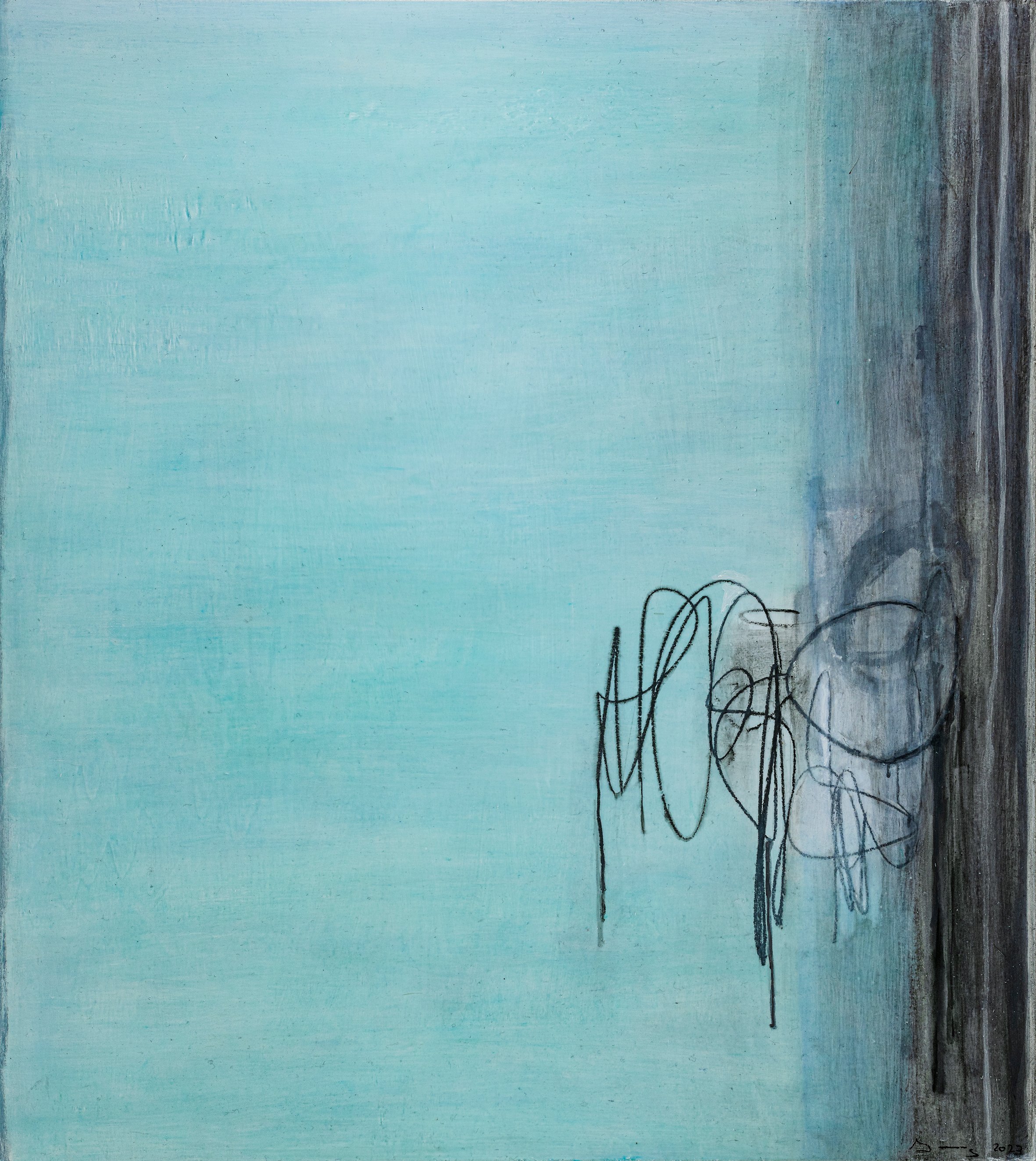 Movement Out Of The Dark, 2023, Mixed Media On Wood, 100 x 90 cm